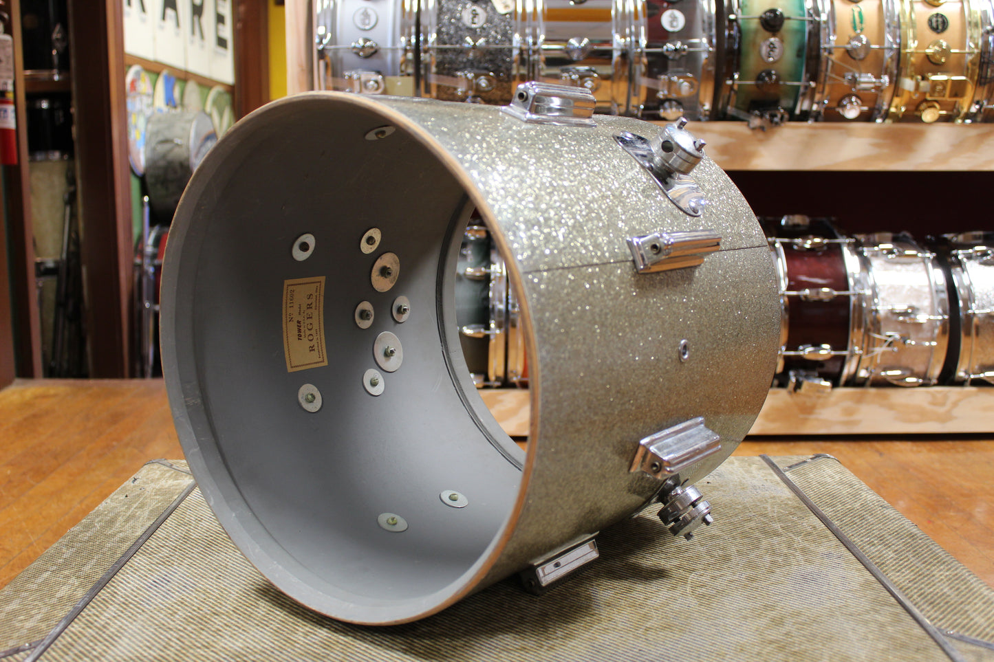 1960s Rogers 14x14 Tower Floor Tom in Silver Sparkle