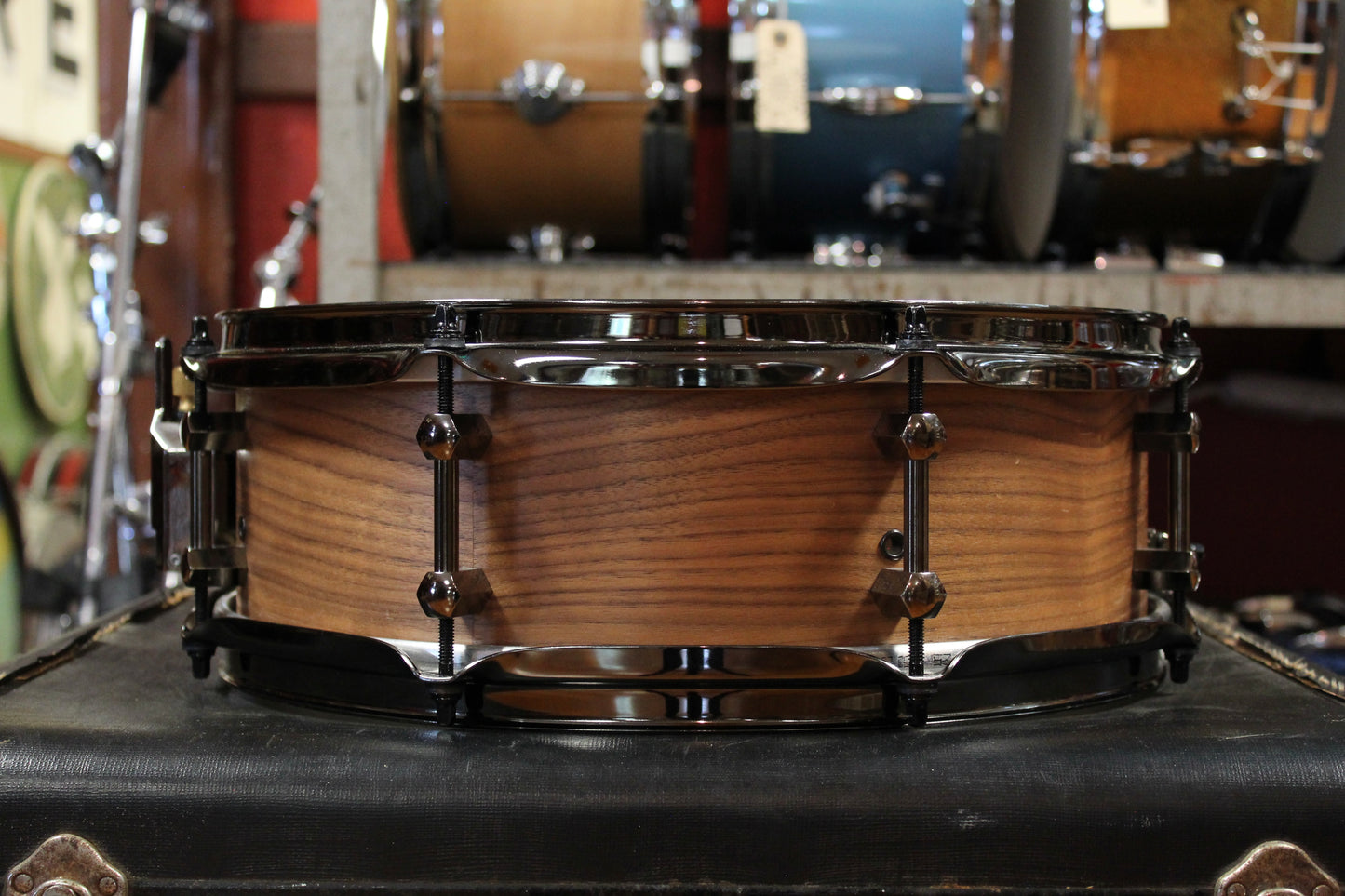 Noble and Cooley 4.75x14 Walnut Ply Snare Drum with Black Chrome Hardware