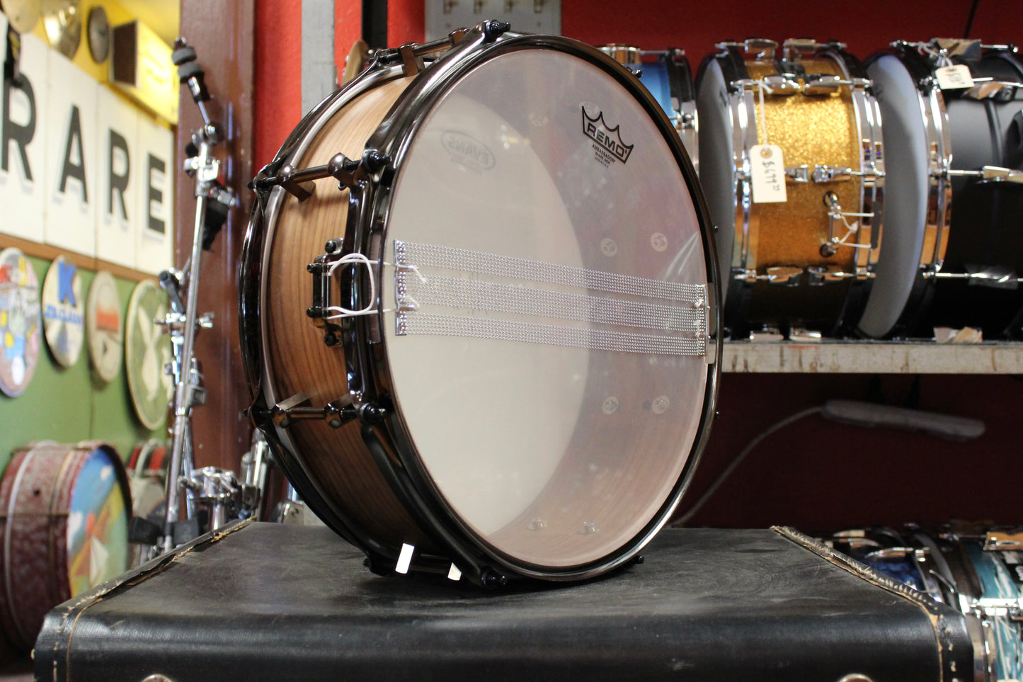 Noble and Cooley 4.75x14 Walnut Ply Snare Drum with Black Chrome Hardware