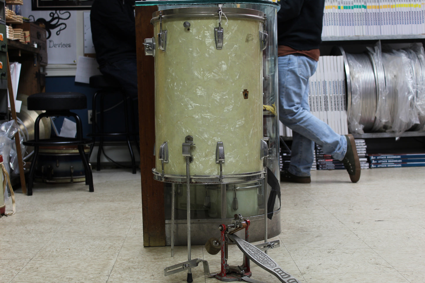 1950's WFL 20"x14" Cocktail Drum in White Marine Pearl