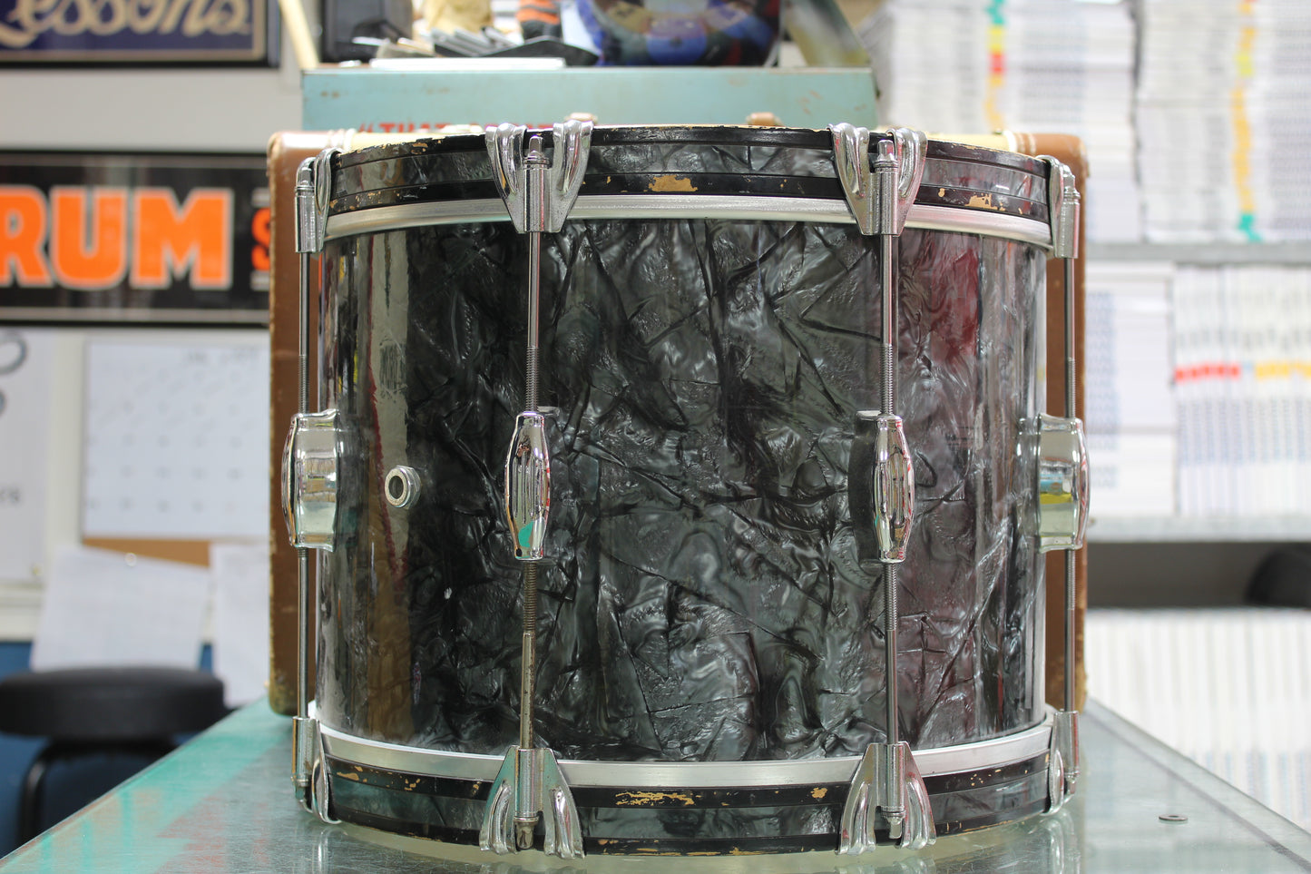 1960's Camco 10"x14" Tenor Drum in Black Diamond Pearl