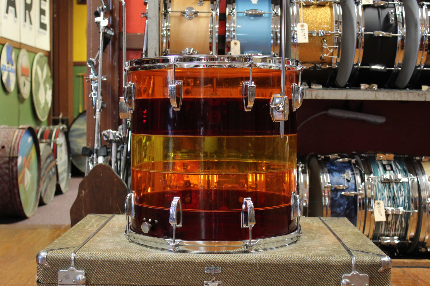 1970s Ludwig 16x16 Vistalite Floor Tom in Tequila Sunrise Pattern B