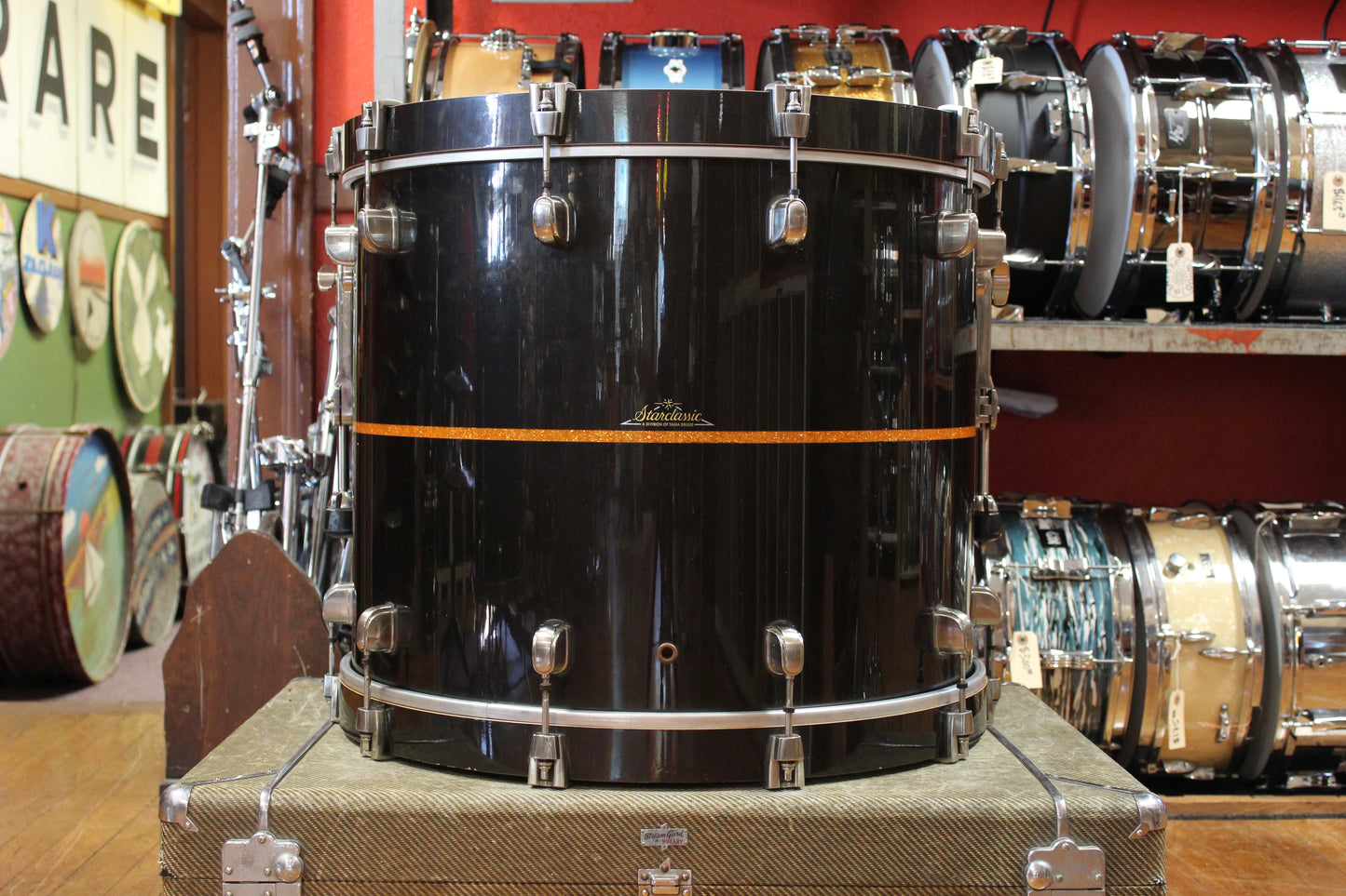 Tama Starclassic Bubinga Elite Outfit in Black Metallic with Gold Inlay 18x22 16x16 12x14 10x12 9x10