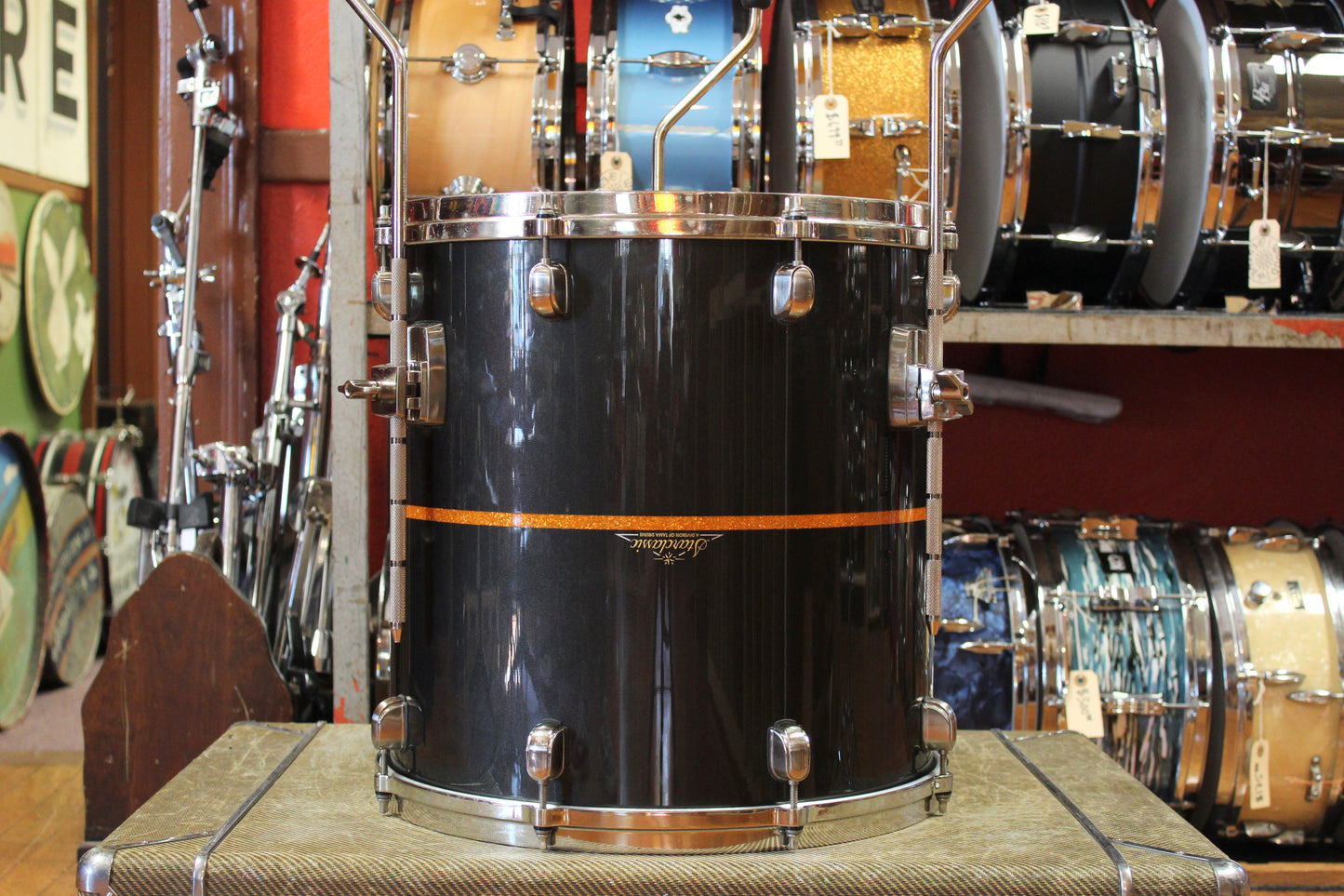 Tama Starclassic Bubinga Elite Outfit in Black Metallic with Gold Inlay 18x22 16x16 12x14 10x12 9x10