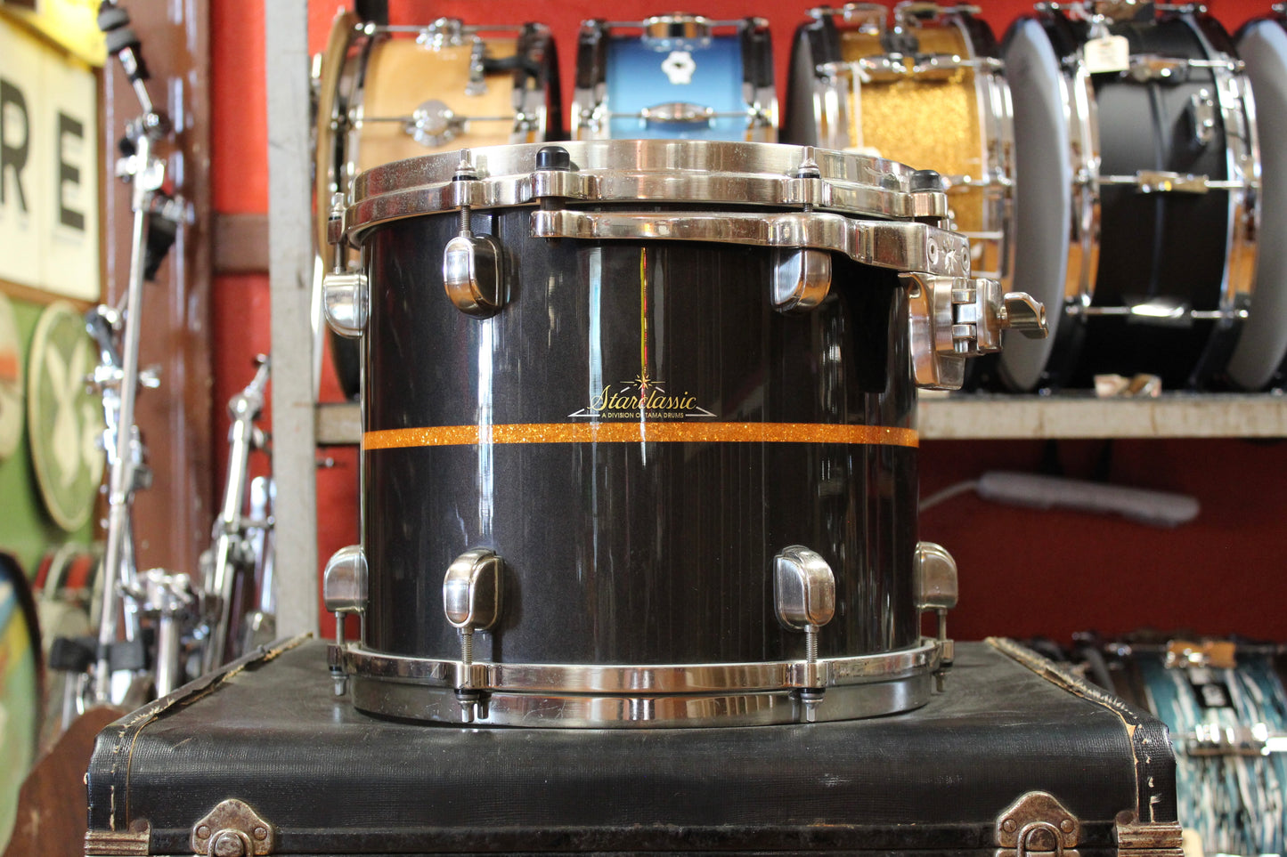Tama Starclassic Bubinga Elite Outfit in Black Metallic with Gold Inlay 18x22 16x16 12x14 10x12 9x10