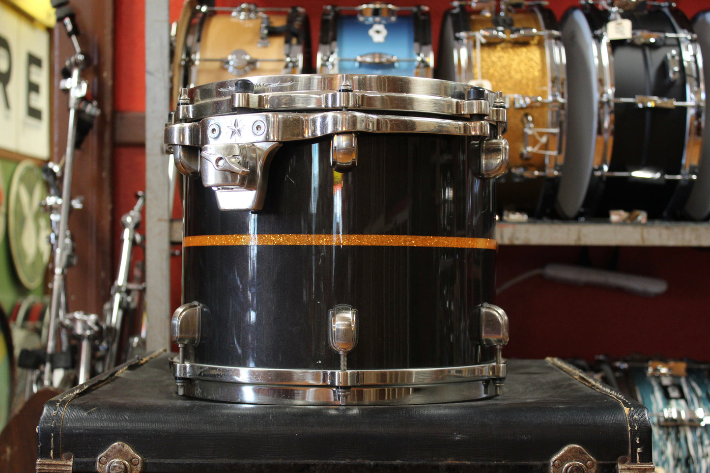Tama Starclassic Bubinga Elite Outfit in Black Metallic with Gold Inlay 18x22 16x16 12x14 10x12 9x10