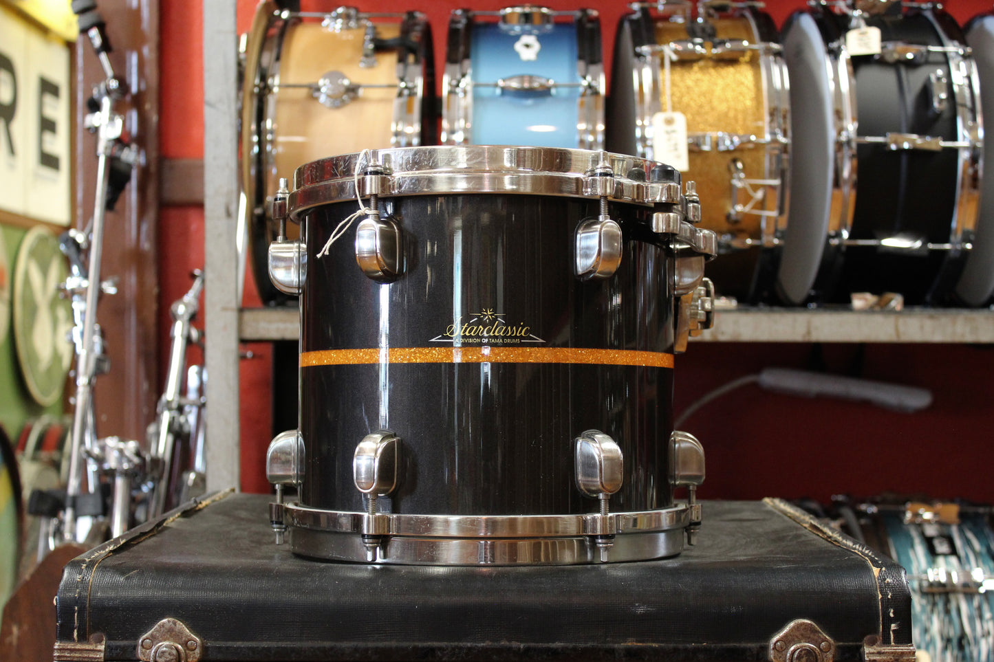 Tama Starclassic Bubinga Elite Outfit in Black Metallic with Gold Inlay 18x22 16x16 12x14 10x12 9x10