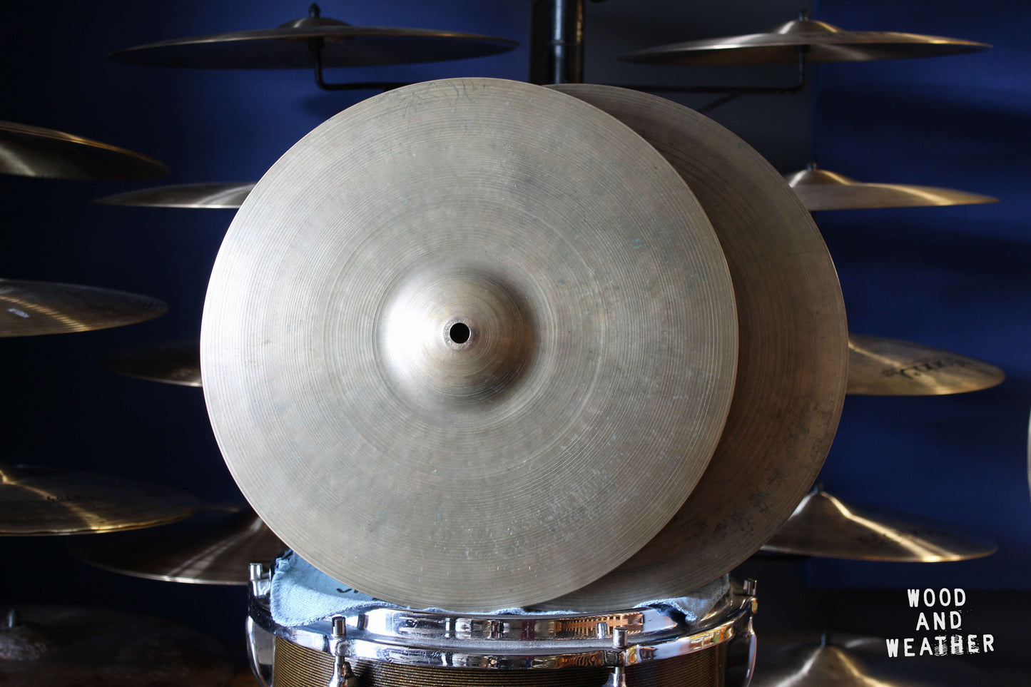 1950s A. Zildjian 14" Small Stamp Hi-Hat Cymbals 775/805g