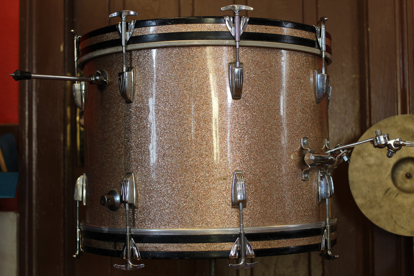 1966 Ludwig Downbeat in Champagne Sparkle 14x20 14x14 8x12