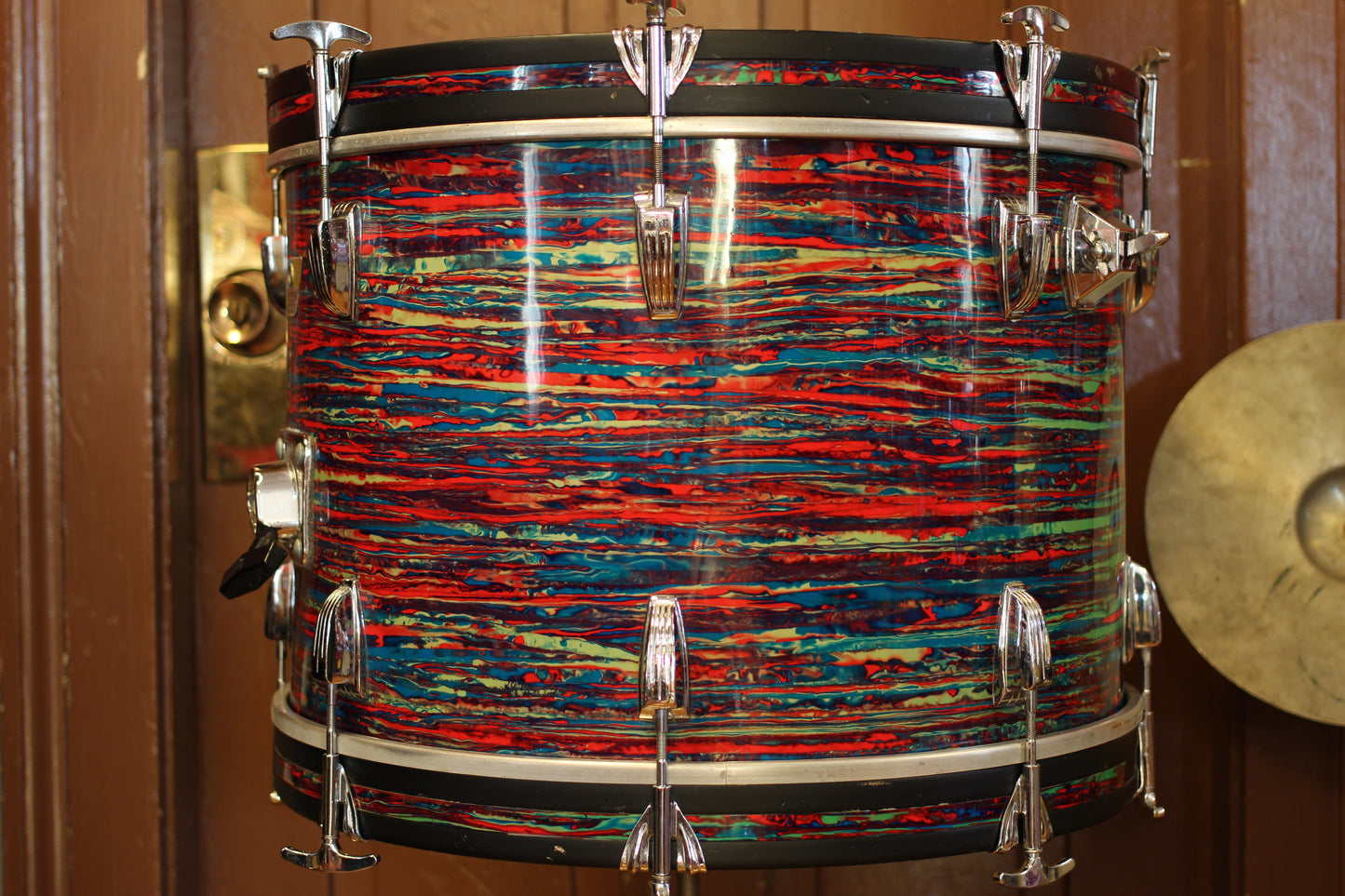 1970's Ludwig 'Holywood' in Psychedelic Red 14x20 16x16 9x13 8x12