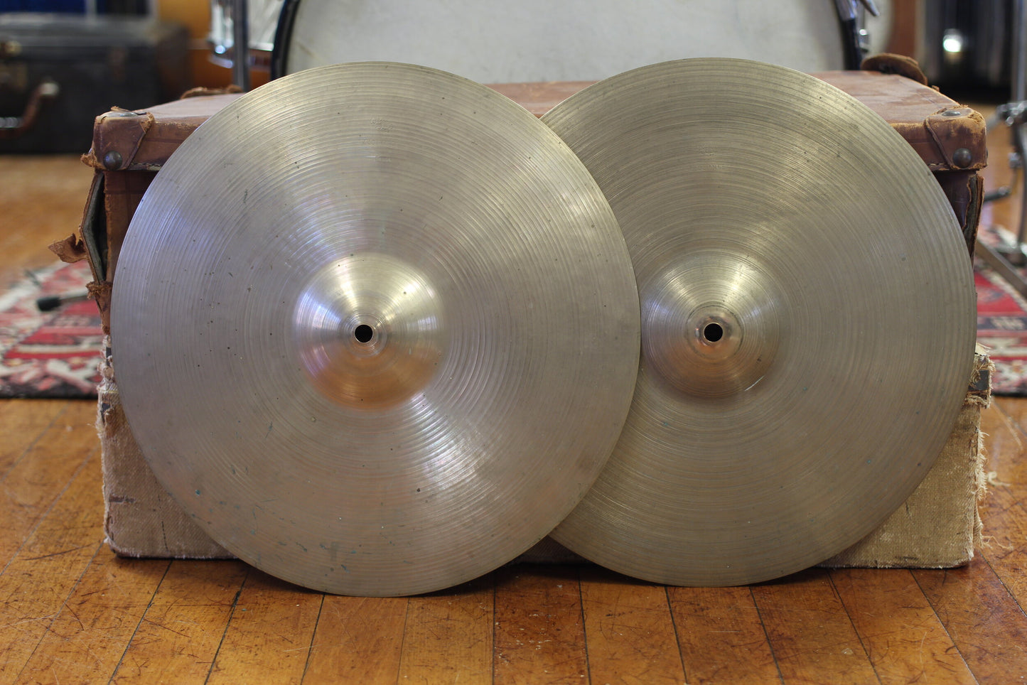 1950s A Zildjian "Small Stamp" 14" Hi Hat Cymbals 665g/685g
