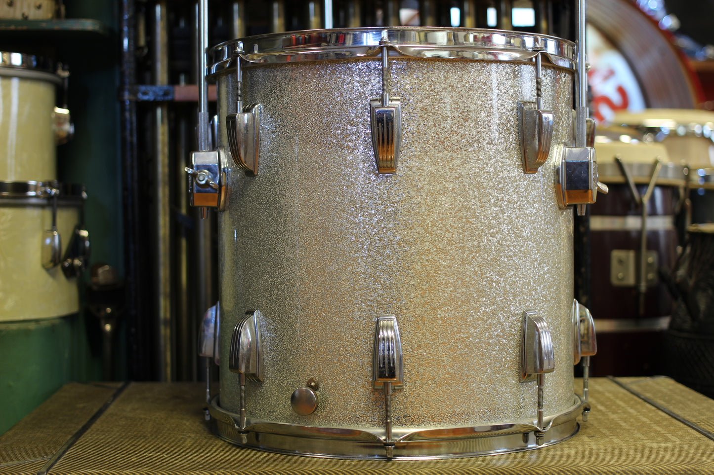 1960's Ludwig Downbeat in Silver Sparkle 14x20 14x14 8x12