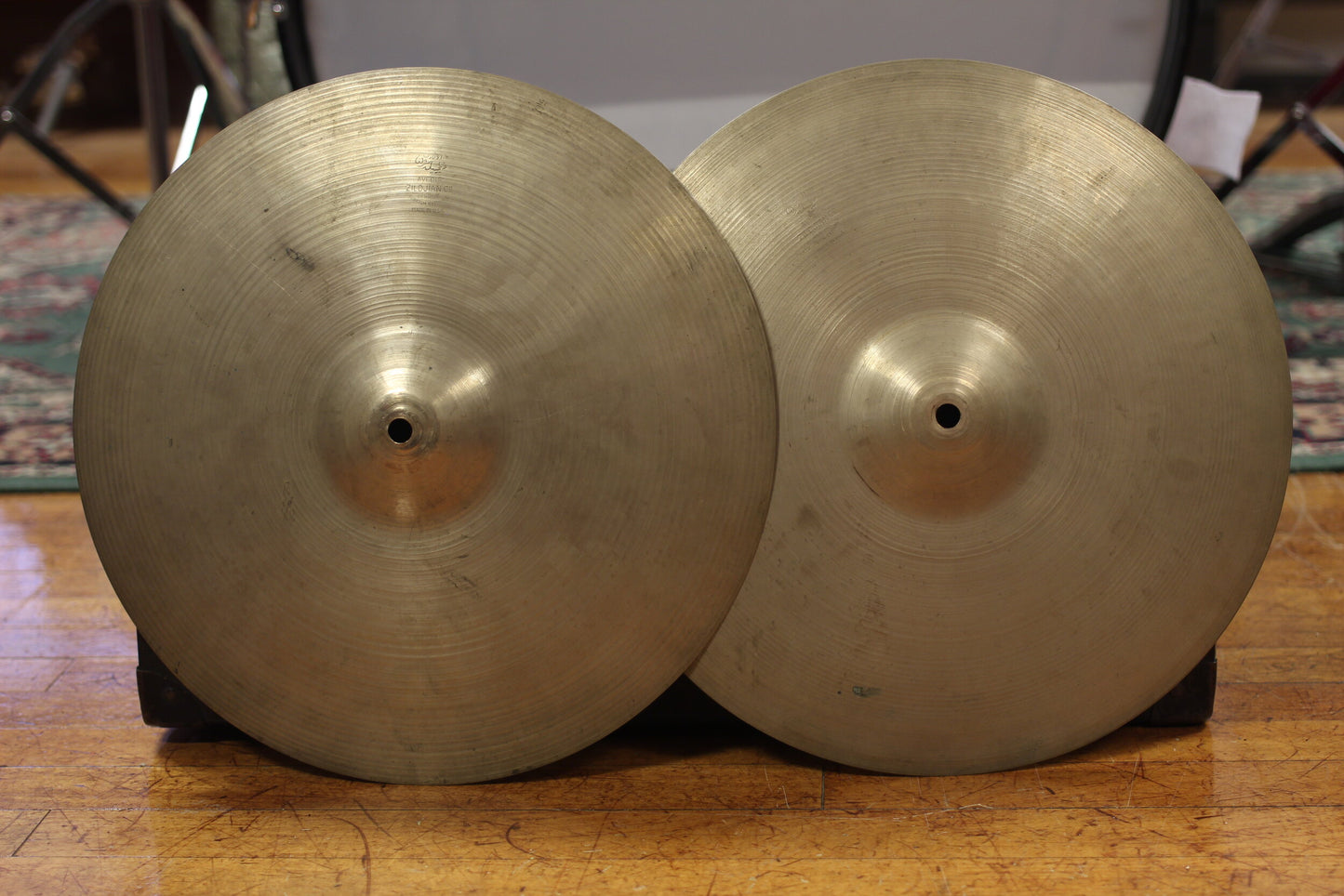 1950s A Zildjian 14" "Small Stamp" Hi Hat Cymbals 720g/730g