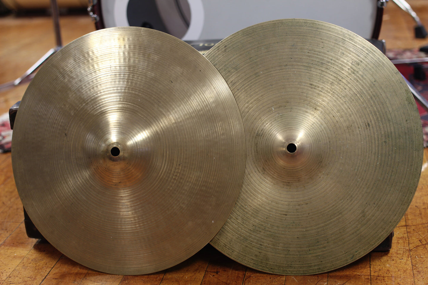 1970's A Zildjian 14" Hi Hat Cymbals 785g/1330g