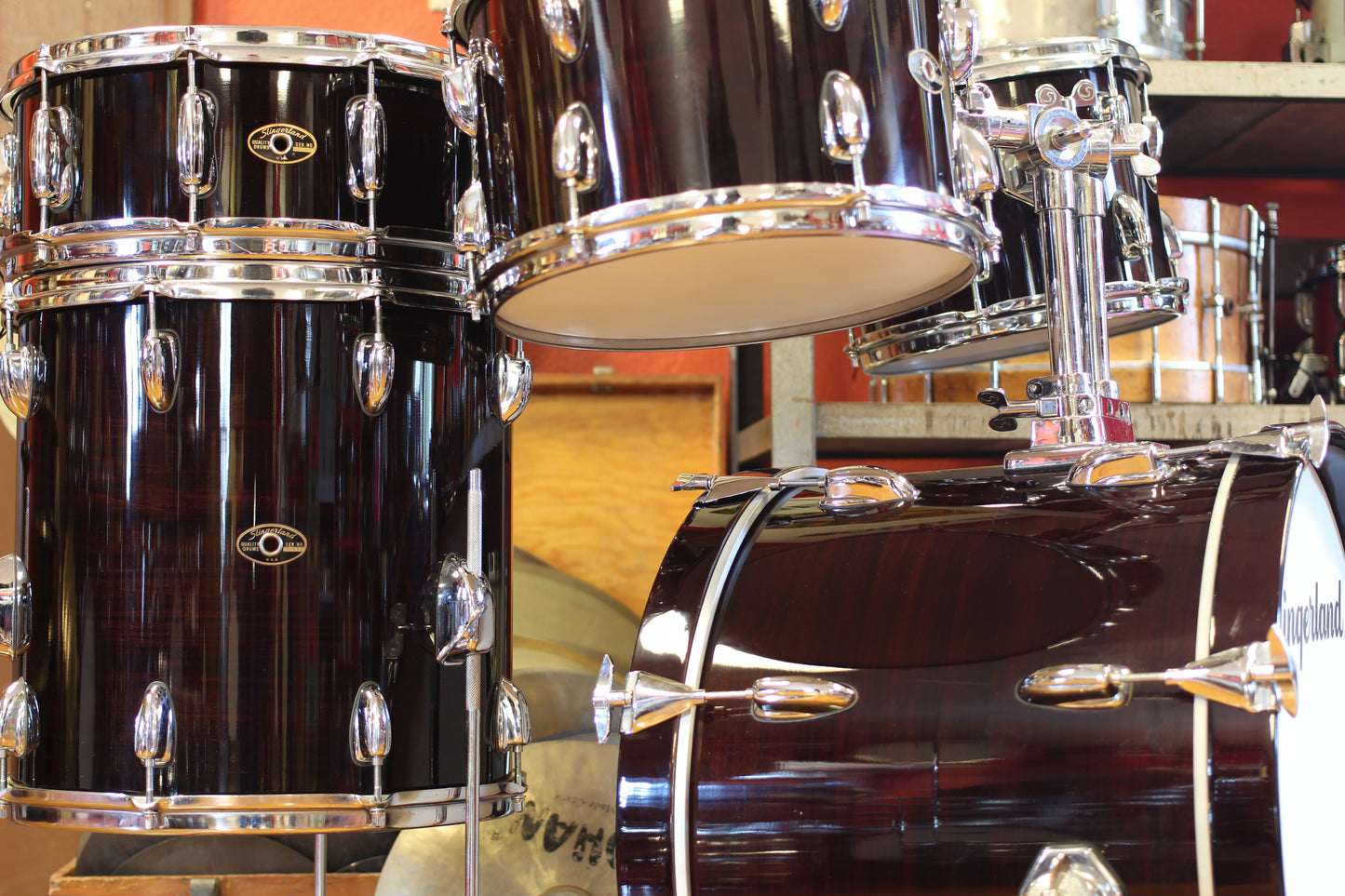 1990's Slingerland Artist Custom in Mahogany 14x20 14x14 5.5x14 8x12 8x10