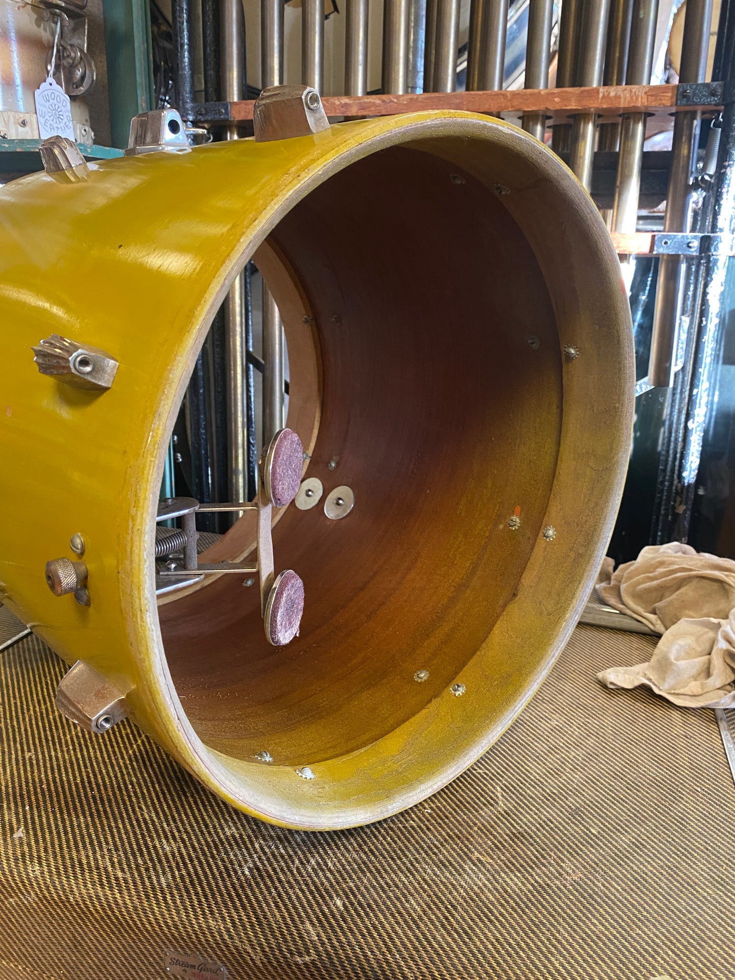 1940's Slingerland Radioking in Mustard Yellow Lacquer 14x20 16x16 12x14 9x13