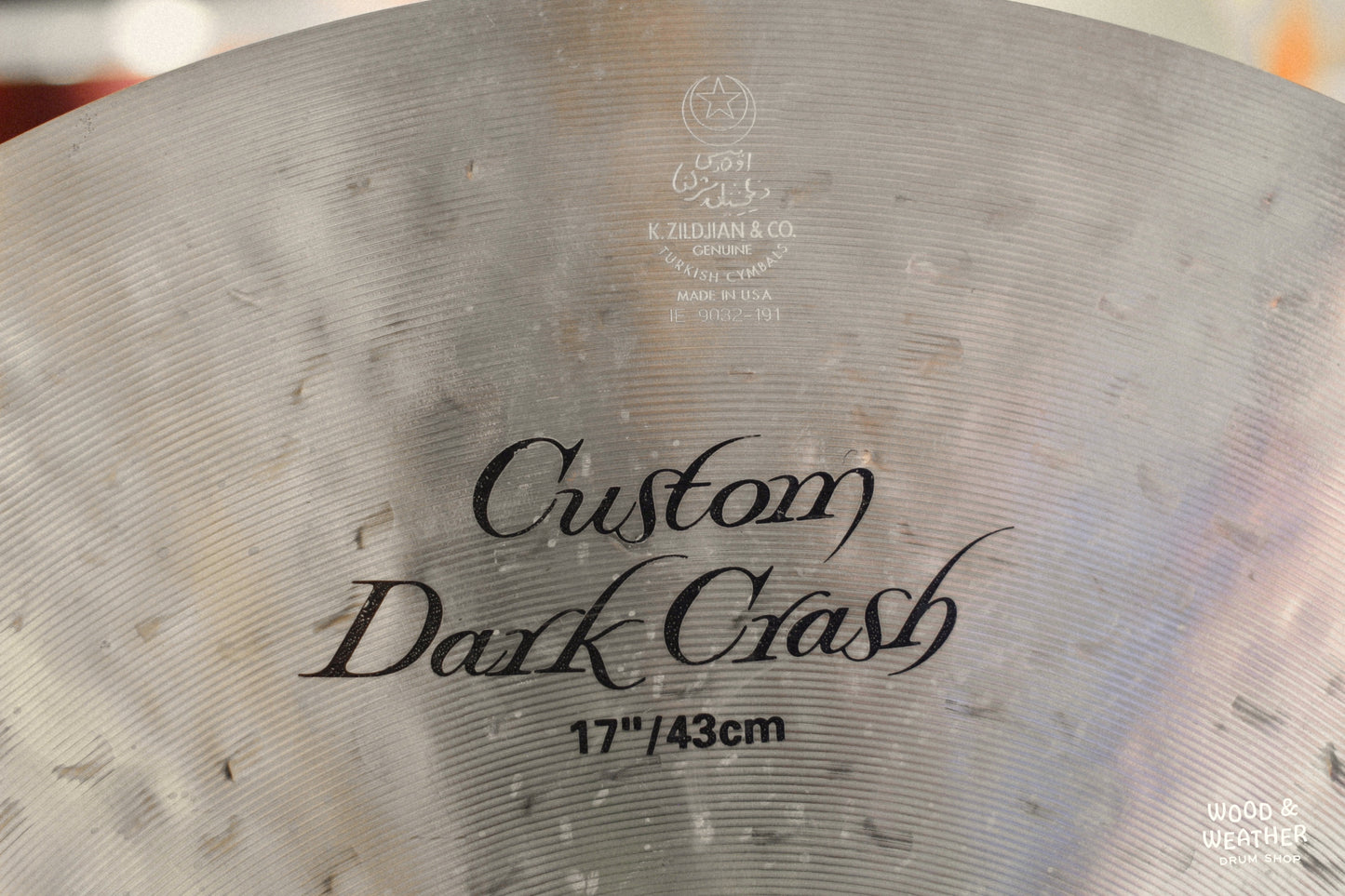 1995 Zildjian 17" K Custom Dark Crash Cymbal 1266g