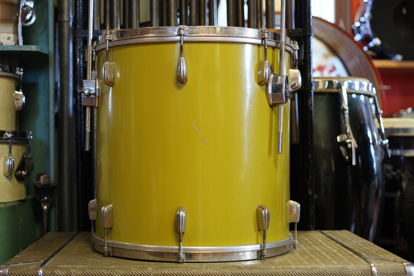 1940's Slingerland Radioking in Mustard Yellow Lacquer 14x20 16x16 12x14 9x13