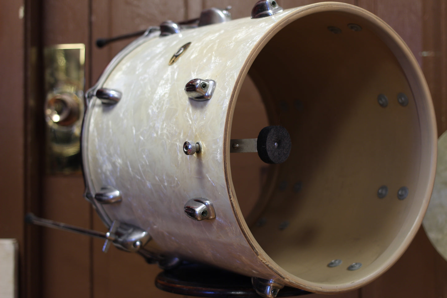 1960's Slingerland Modern Jazz in White Marine Pearl 14x20 14x14 8x12