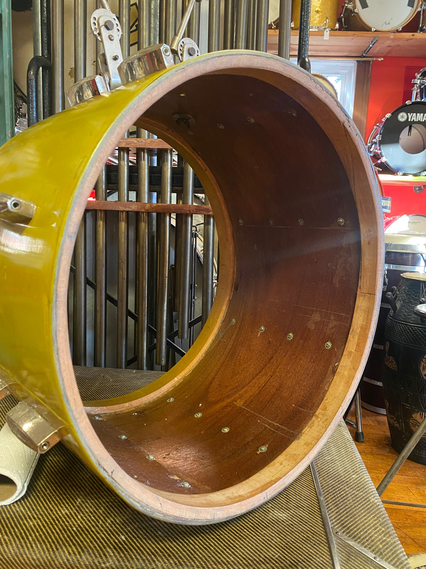 1940's Slingerland Radioking in Mustard Yellow Lacquer 14x20 16x16 12x14 9x13
