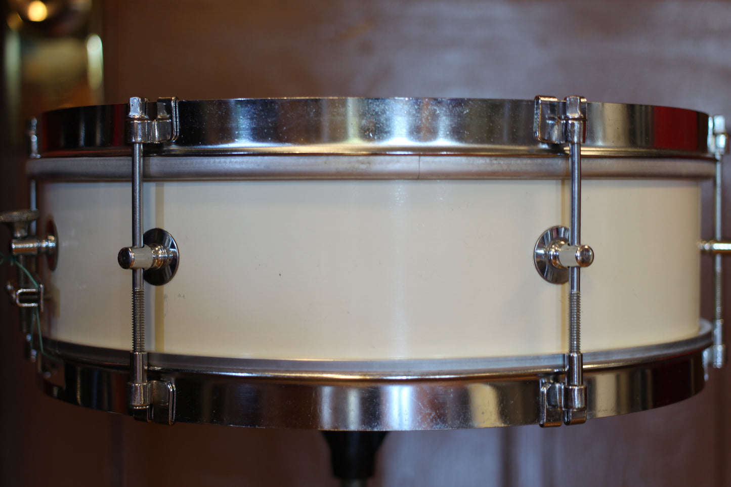 1960s Rogers Classmate Snare Drum in White Lacquer 4"x13"