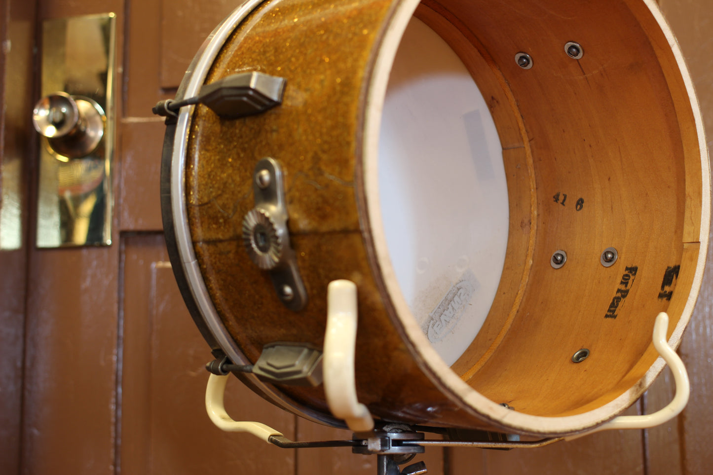 1941 Ludwig & Ludwig 'Swing Sensation' Outfit in Gold Flash Pearl 14x26 7.5x13 12.5x16