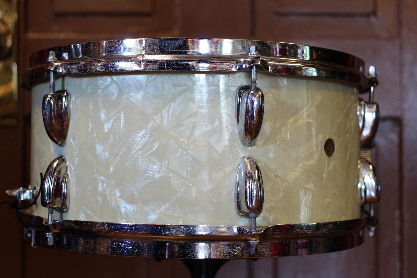 Vintage Slingerland/Legend Modified Snare Drum 6.5"x14" in White Marine Pearl