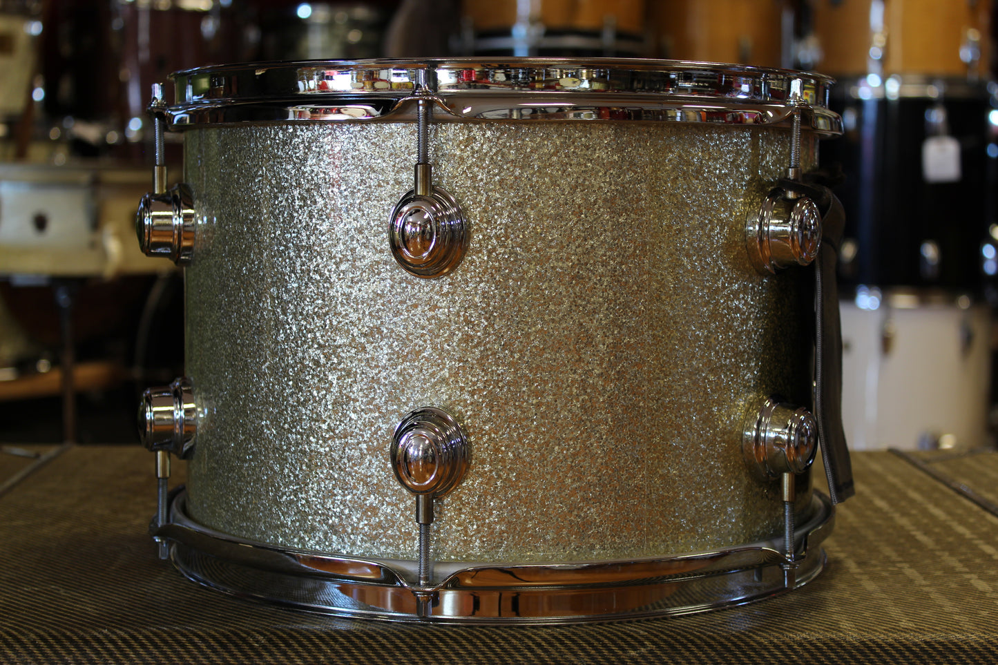 00's Montineri Custom Drums Maple/Poplar/Maple in Aged Silver Sparkle 14x24 16x16 9x13 5.5x14