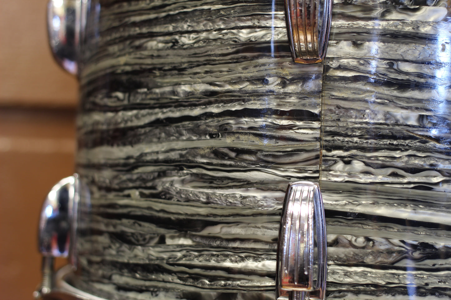 1968 Ludwig 'Downbeat' Outfit in Oyster Black Pearl 14x20 14x14 8x12
