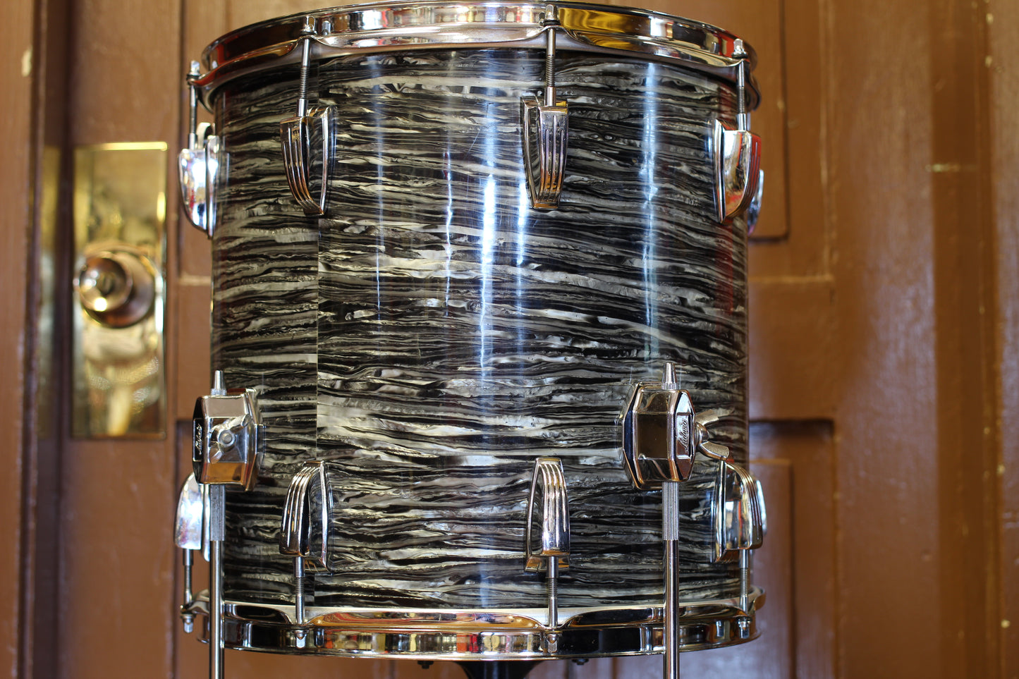 1968 Ludwig 'Downbeat' Outfit in Oyster Black Pearl 14x20 14x14 8x12