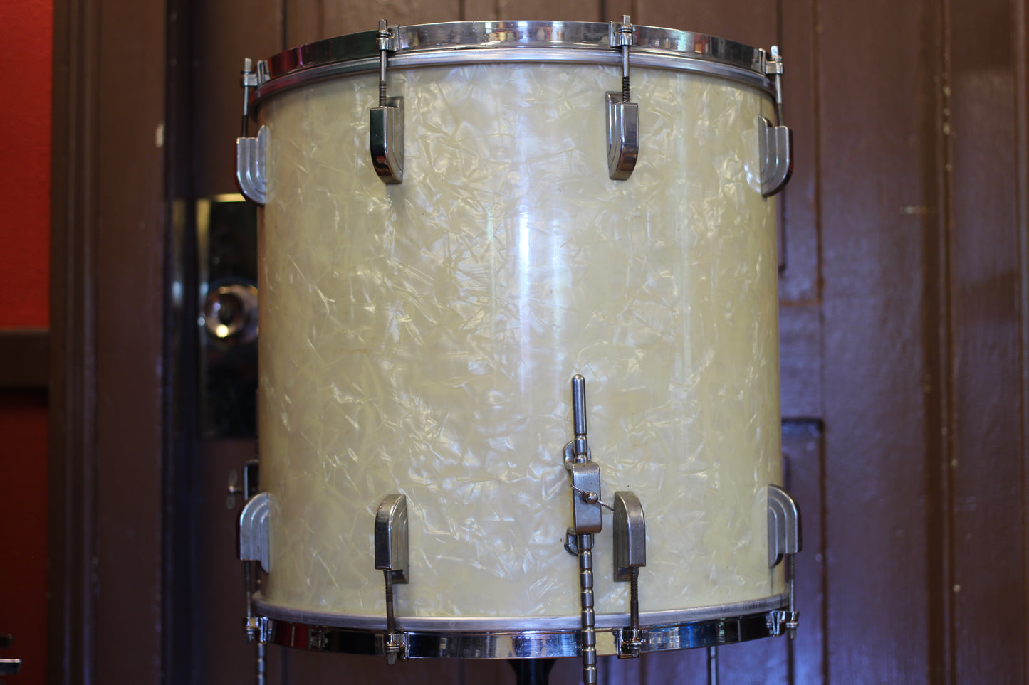 1950's Leedy & Ludwig Broadway in White Marine Pearl 14x24 16x16 9x13