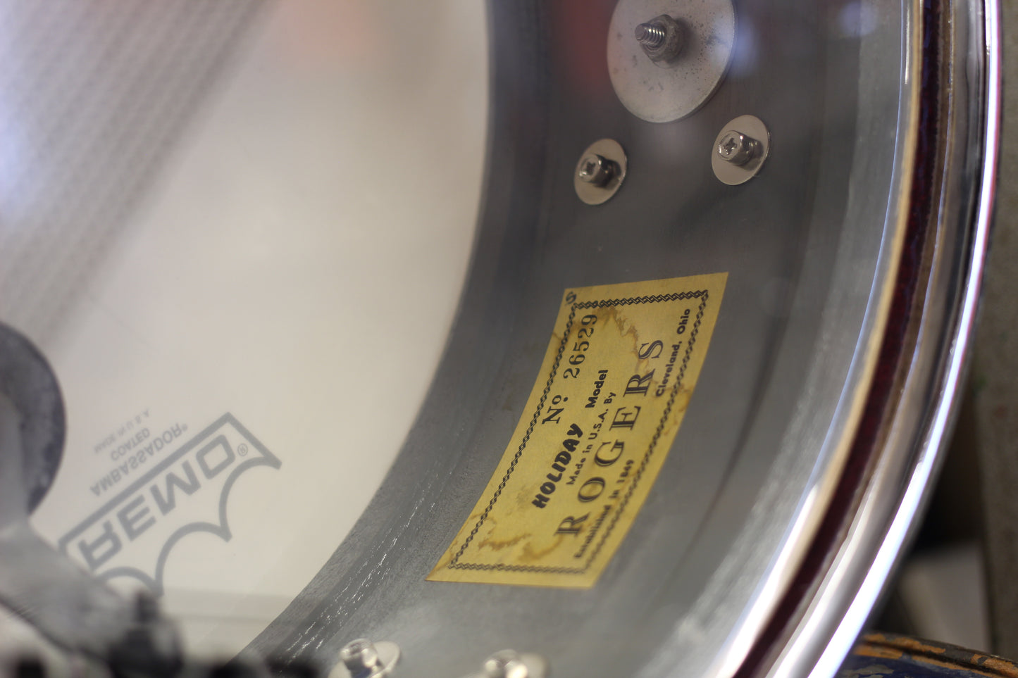 1960's Rogers 5"x14" Holiday Snare Drum in Sparkling Red Pearl