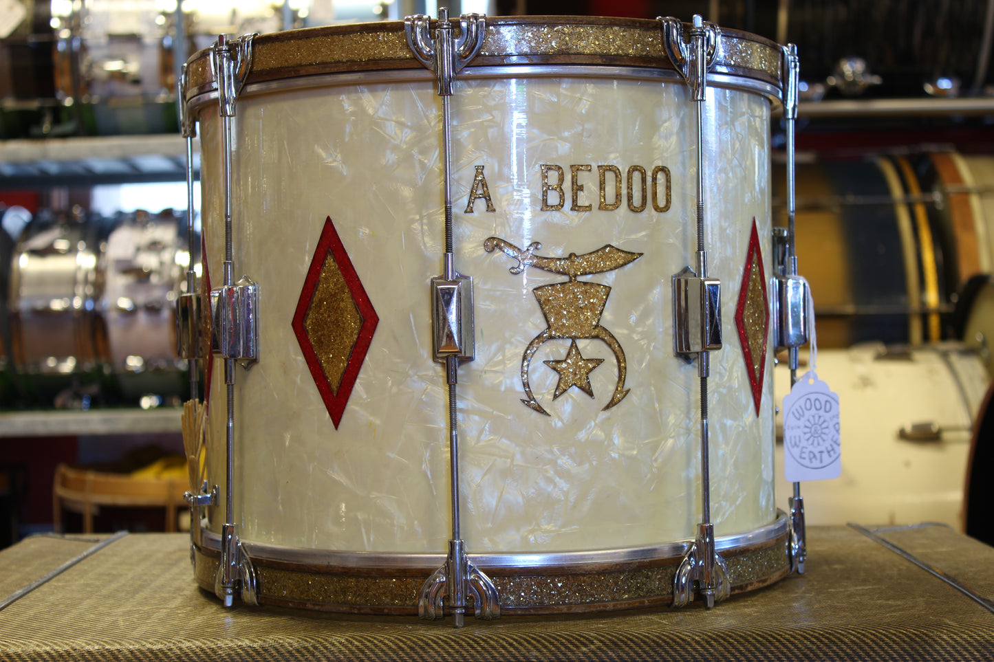 1938 Leedy 12"x15" Battalion Street Drum in Marine Pearl Full Dress