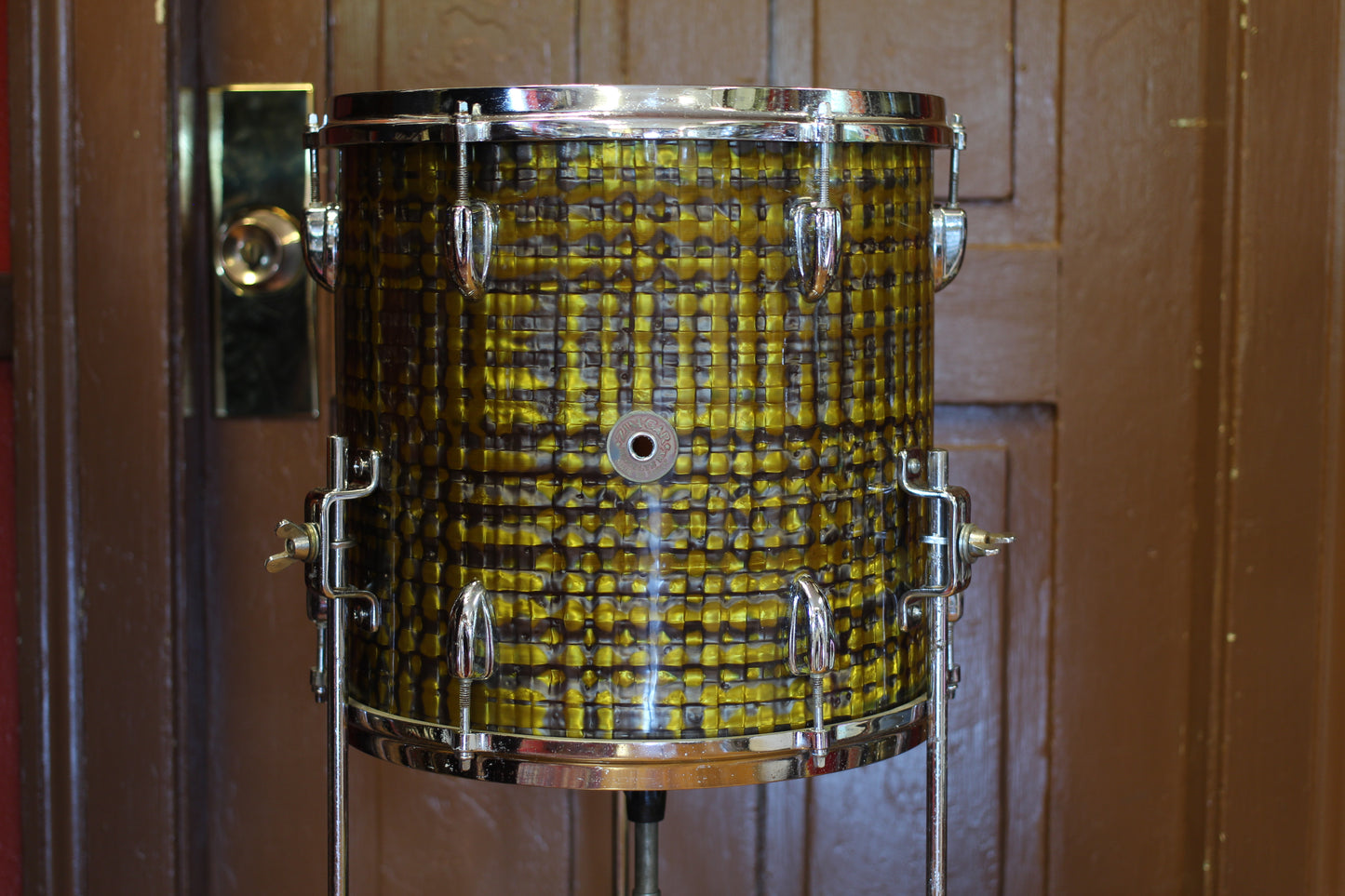 1960's Zim Gar Drum Set in Gold Ingot 14x20 14x14 8x12 5x14