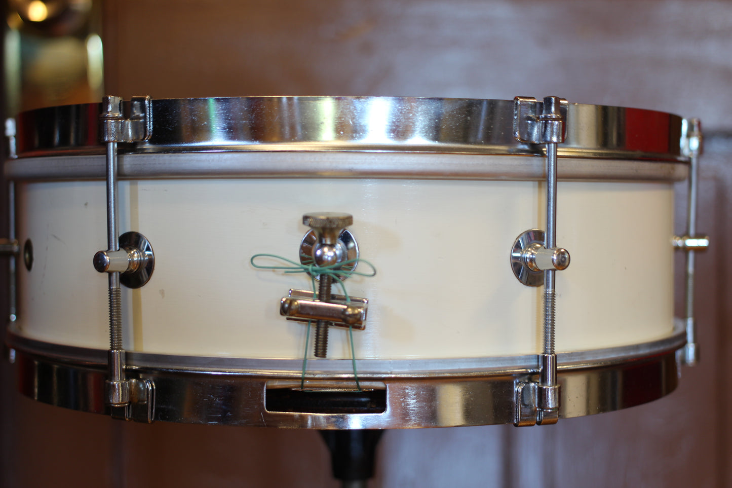 1960s Rogers Classmate Snare Drum in White Lacquer 4"x13"