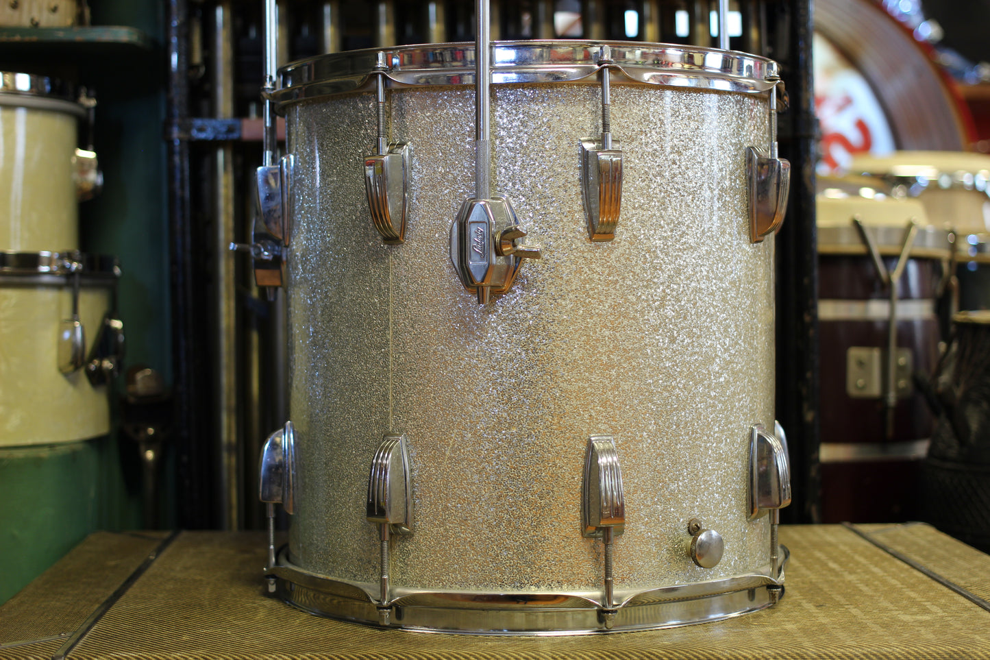 1960's Ludwig Downbeat in Silver Sparkle 14x20 14x14 8x12