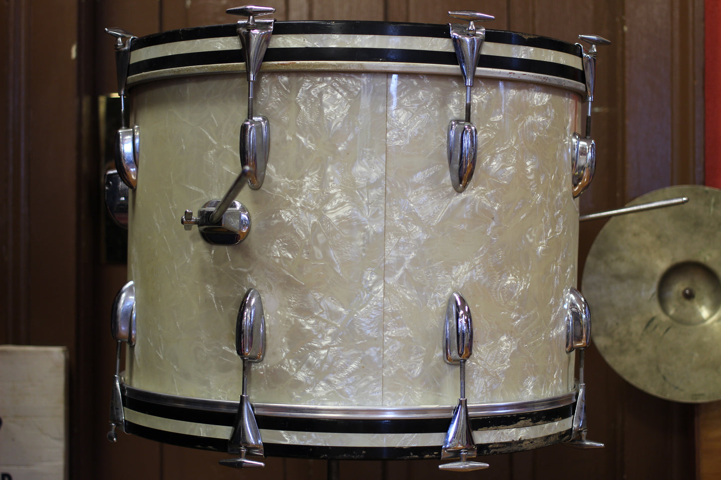 1960's Slingerland Modern Jazz in White Marine Pearl 14x20 14x14 8x12