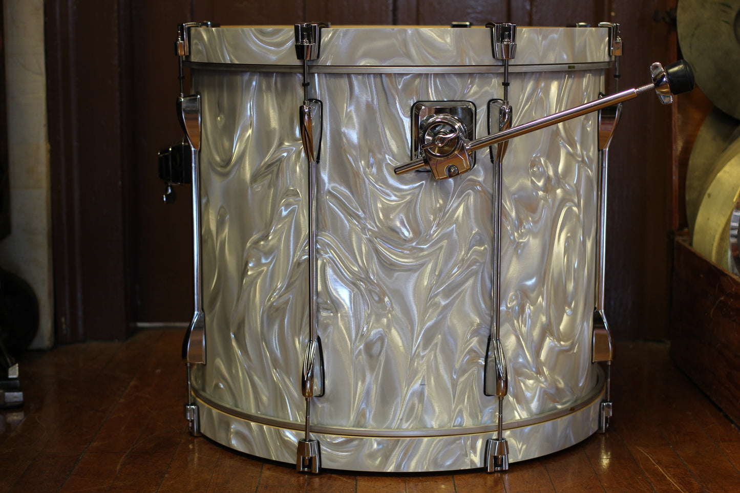 Used Tama Superstar Hyperdrive Kit in White Satin Flame 18x22 16x16 9x12