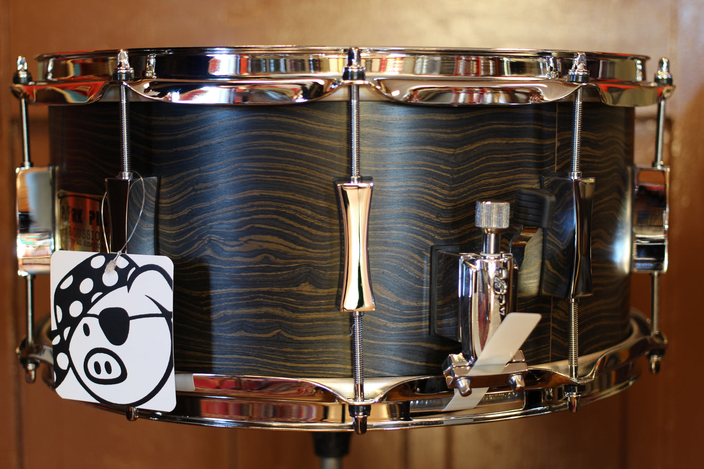 Pork Pie Percussion 7"x14" 8 ply Maple Snare Drum in Satin Wavy Ebony
