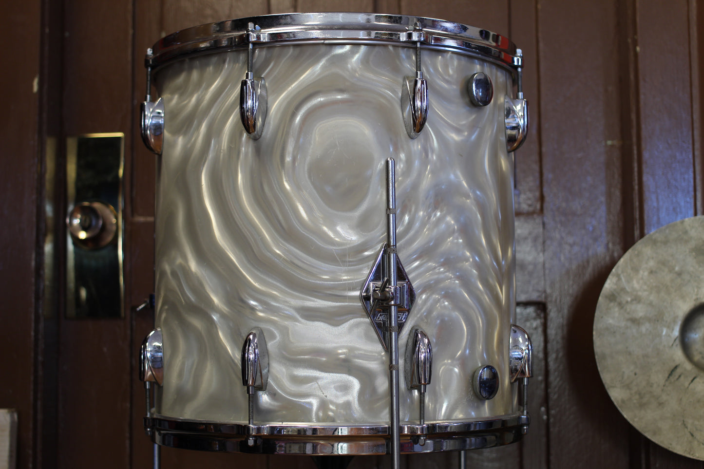 1960's Gretsch Bop Outfit in Silver Satin Flame 14x20 16x16 8x12 5.5x14