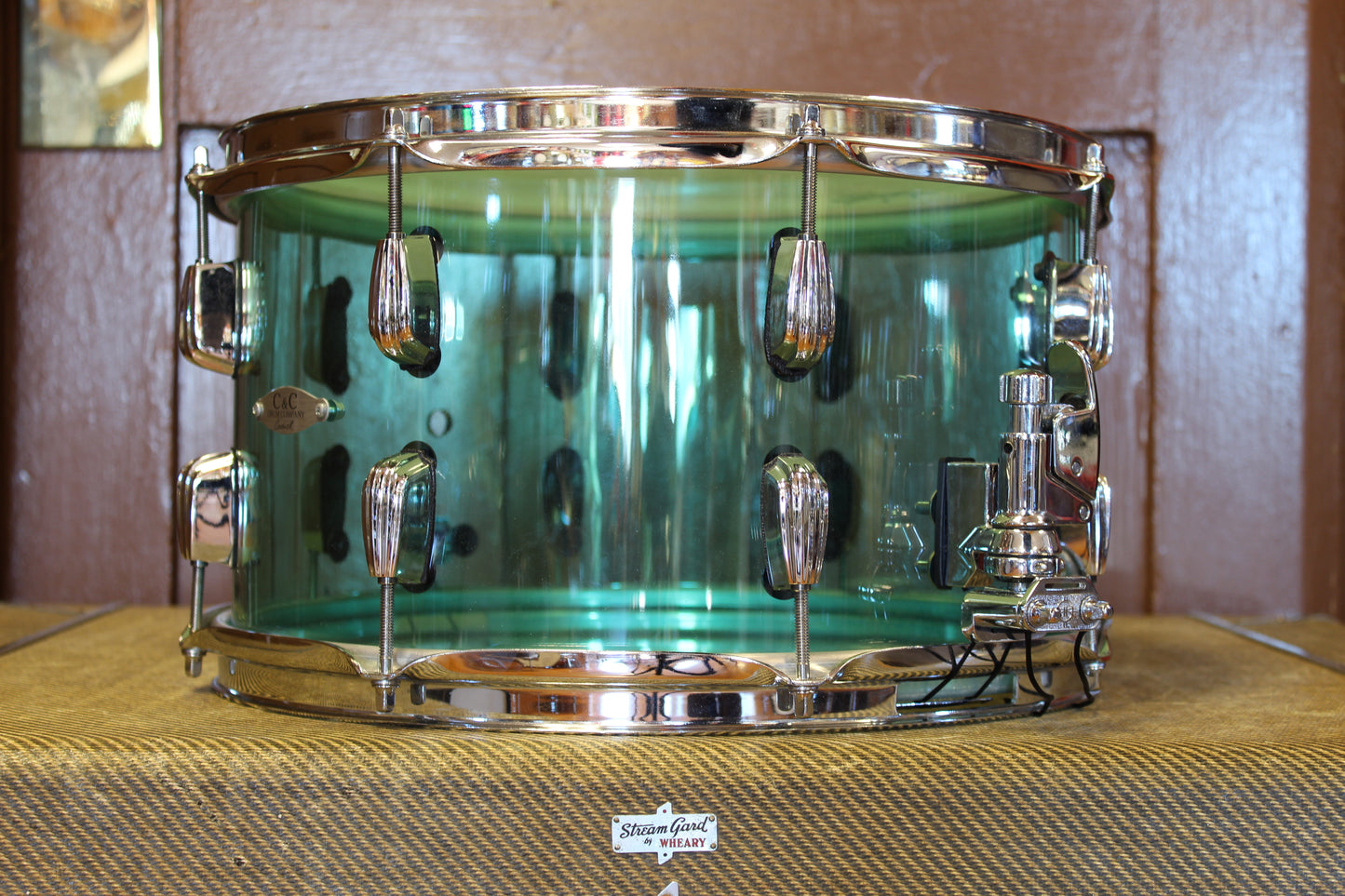 C&C Drum Company 8"x14" Coke Bottle Green Acrylic Snare Drum