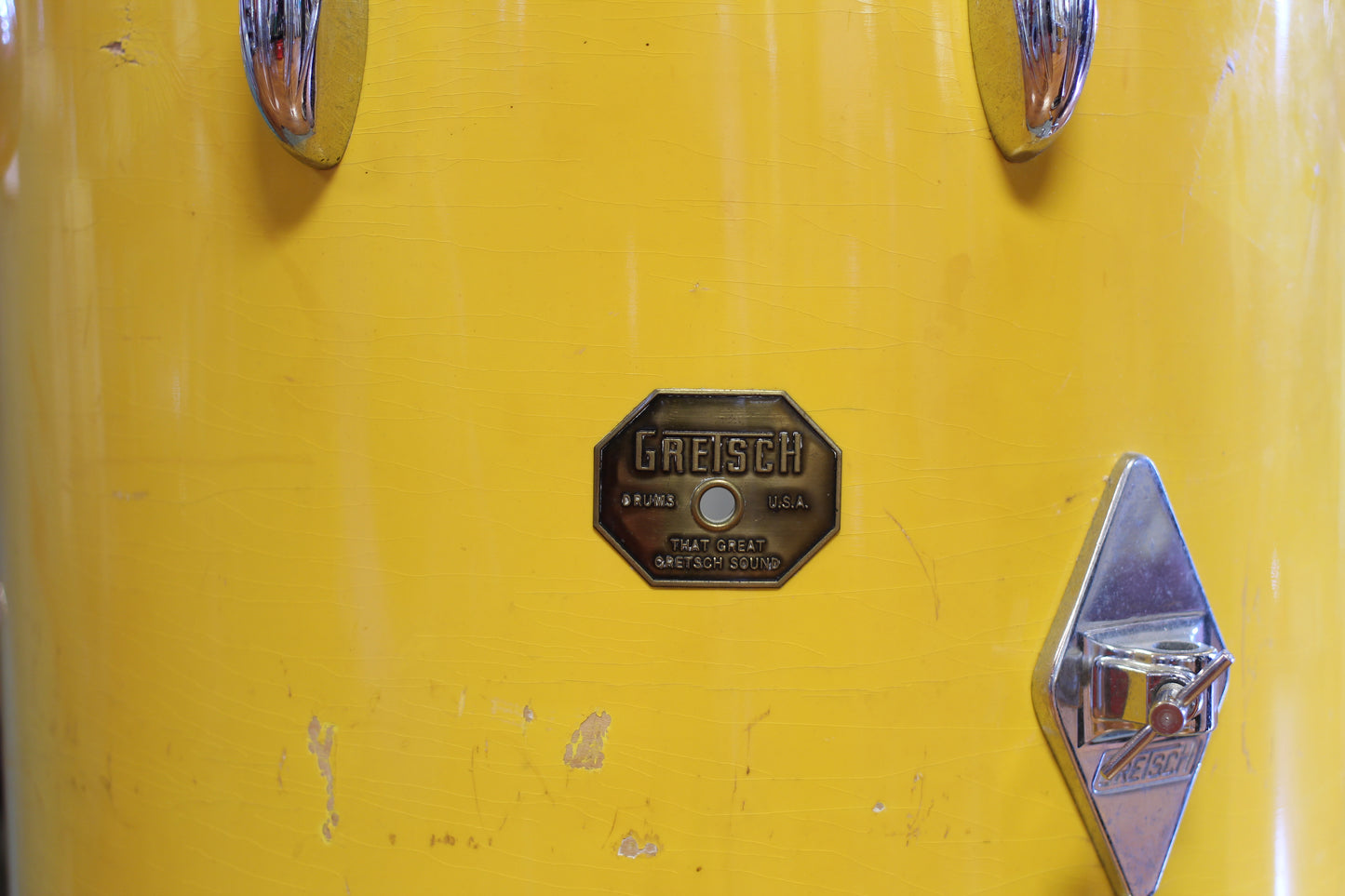 1970's Gretsch Recording outfit in Yellow Nitron Lacquer 14x22 14x16 9x13 8x12