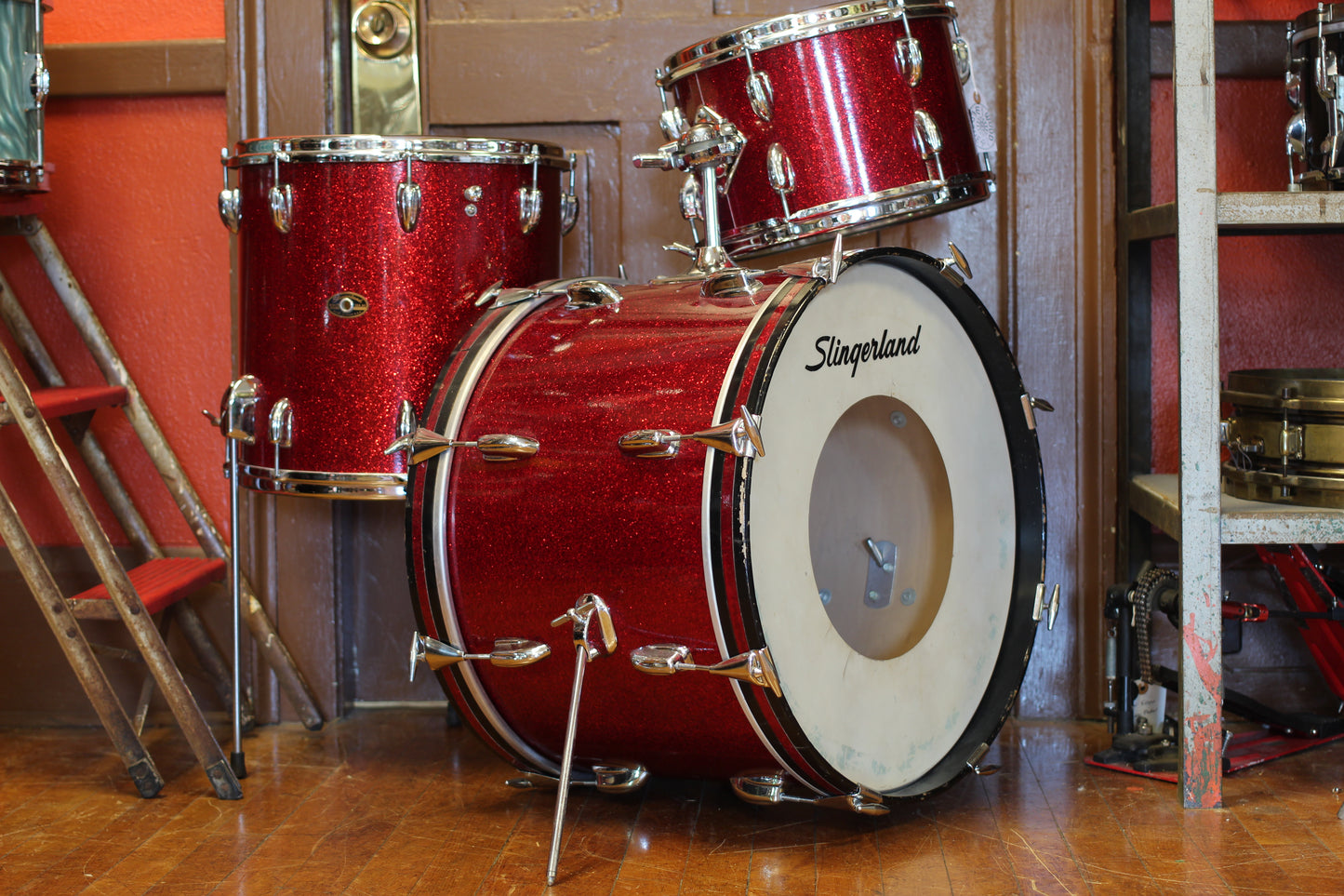 1966 Slingerland Modern Jazz outfit in Sparkling Red Pearl