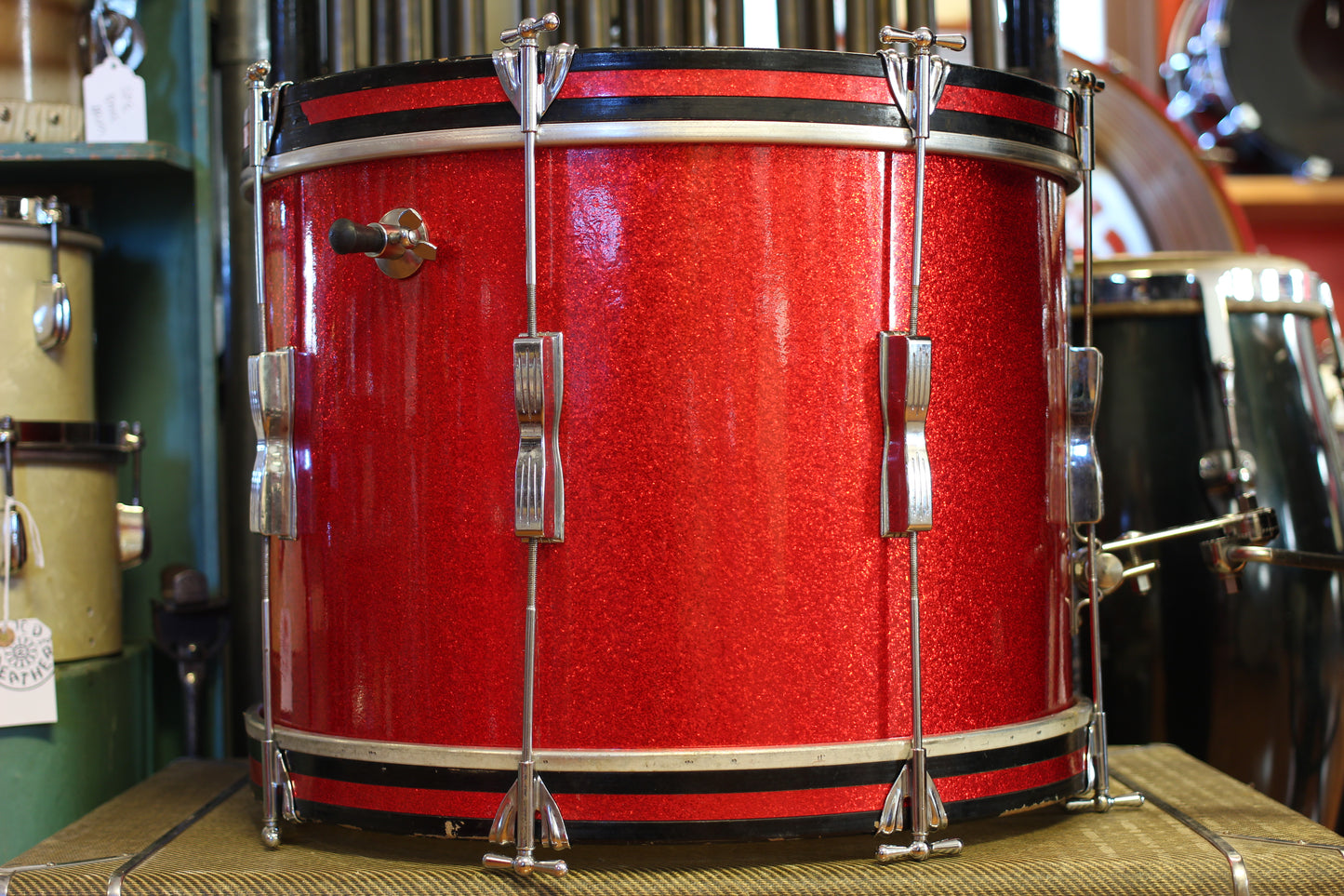1960's Ludwig Club Date in Red Sparkle 14x20 14x14 8x12