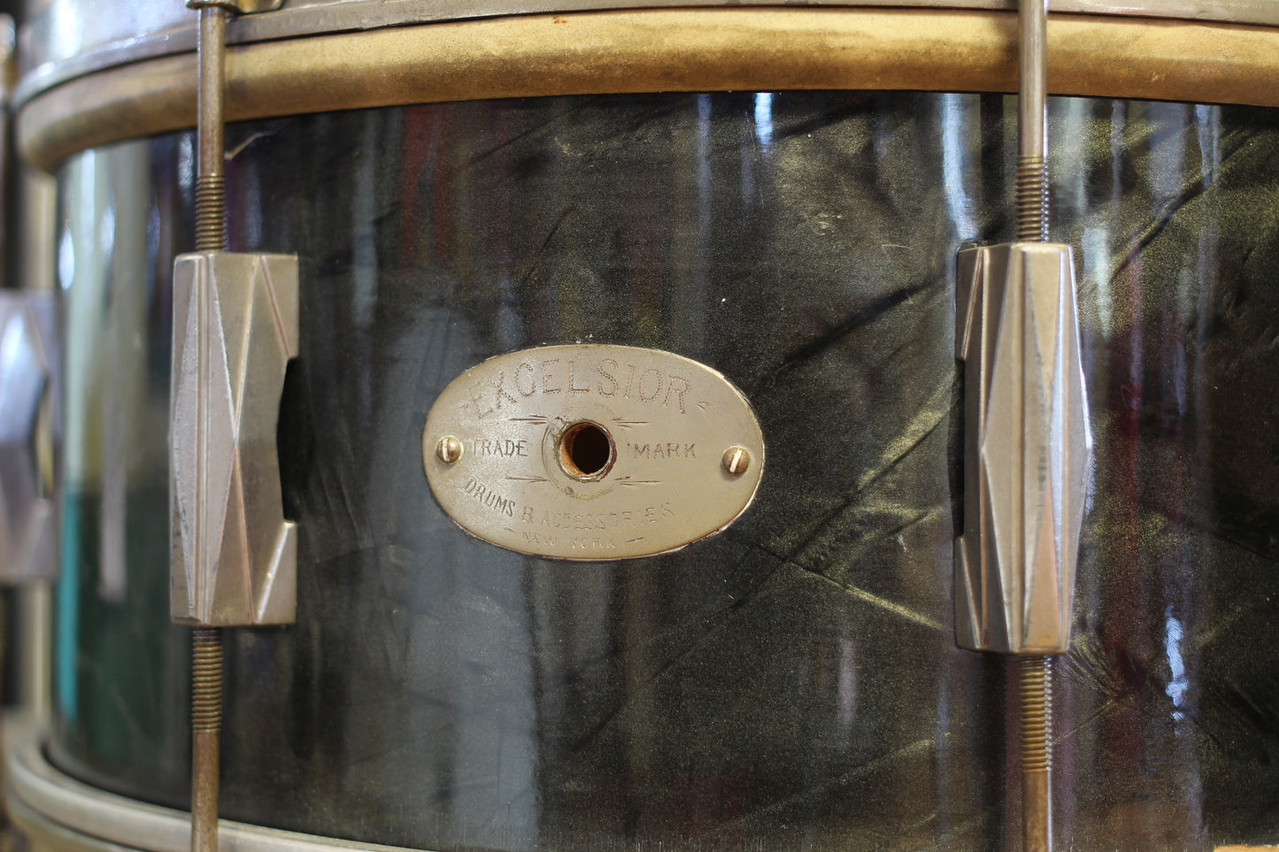 1940's Excelsior (Gretsch) in Black Diamond Pearl 12x25 6.5x14