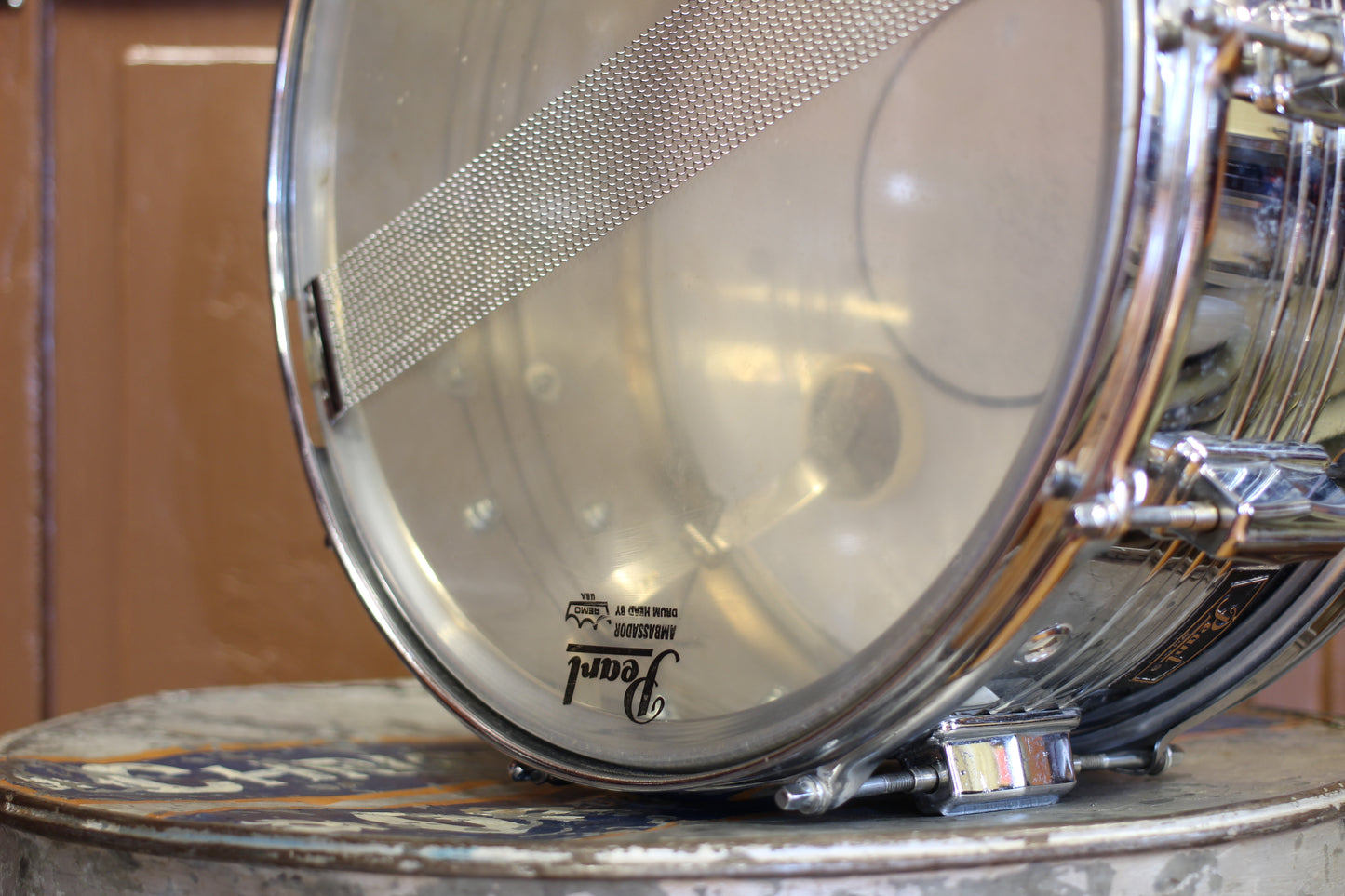 1970's Pearl "B4514L" Chrome over Brass 6.5"x14" Snare Drum