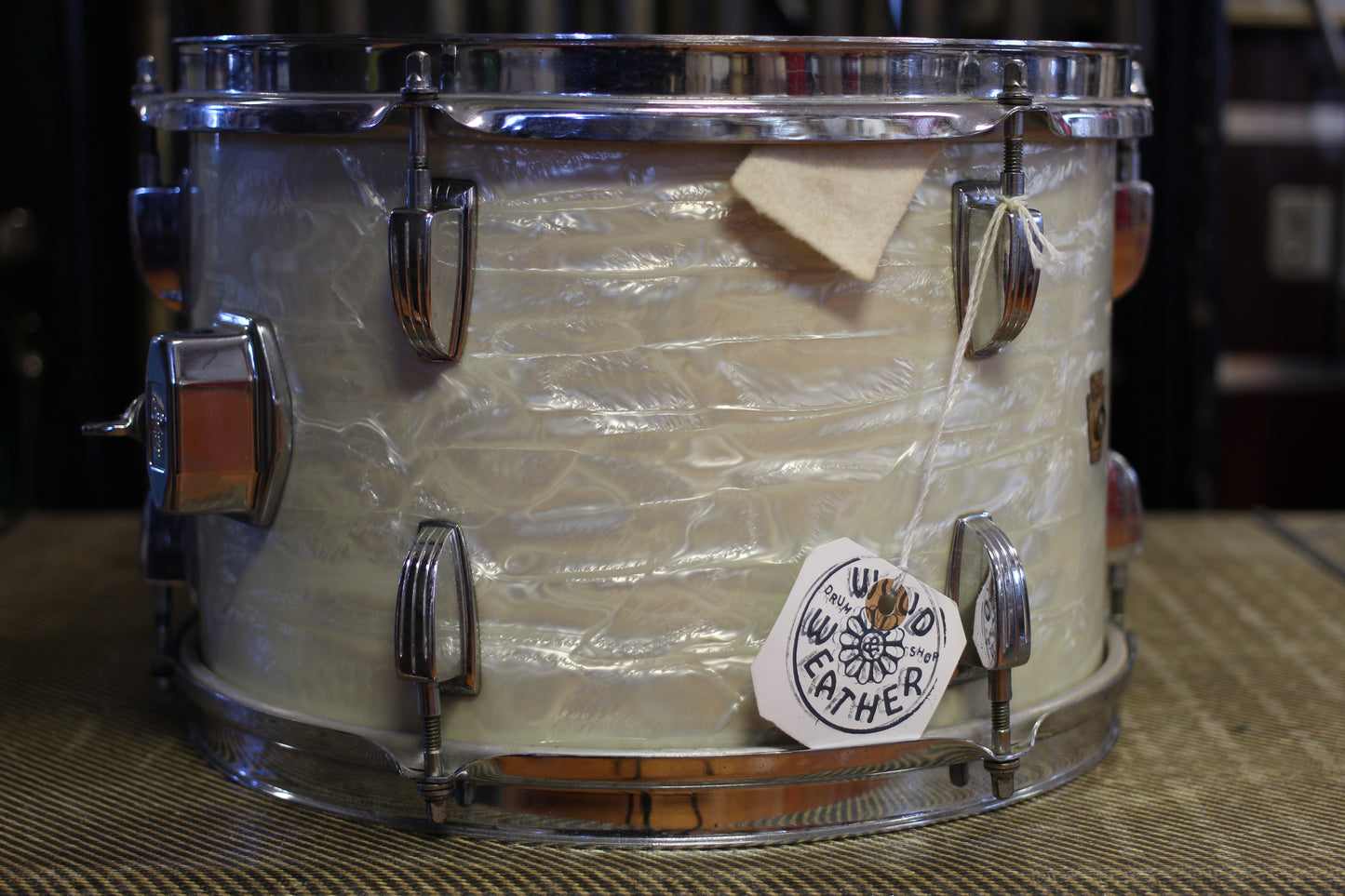 1964 Ludwig Downbeat in White Marine Pearl 14x20 14x14 8x12