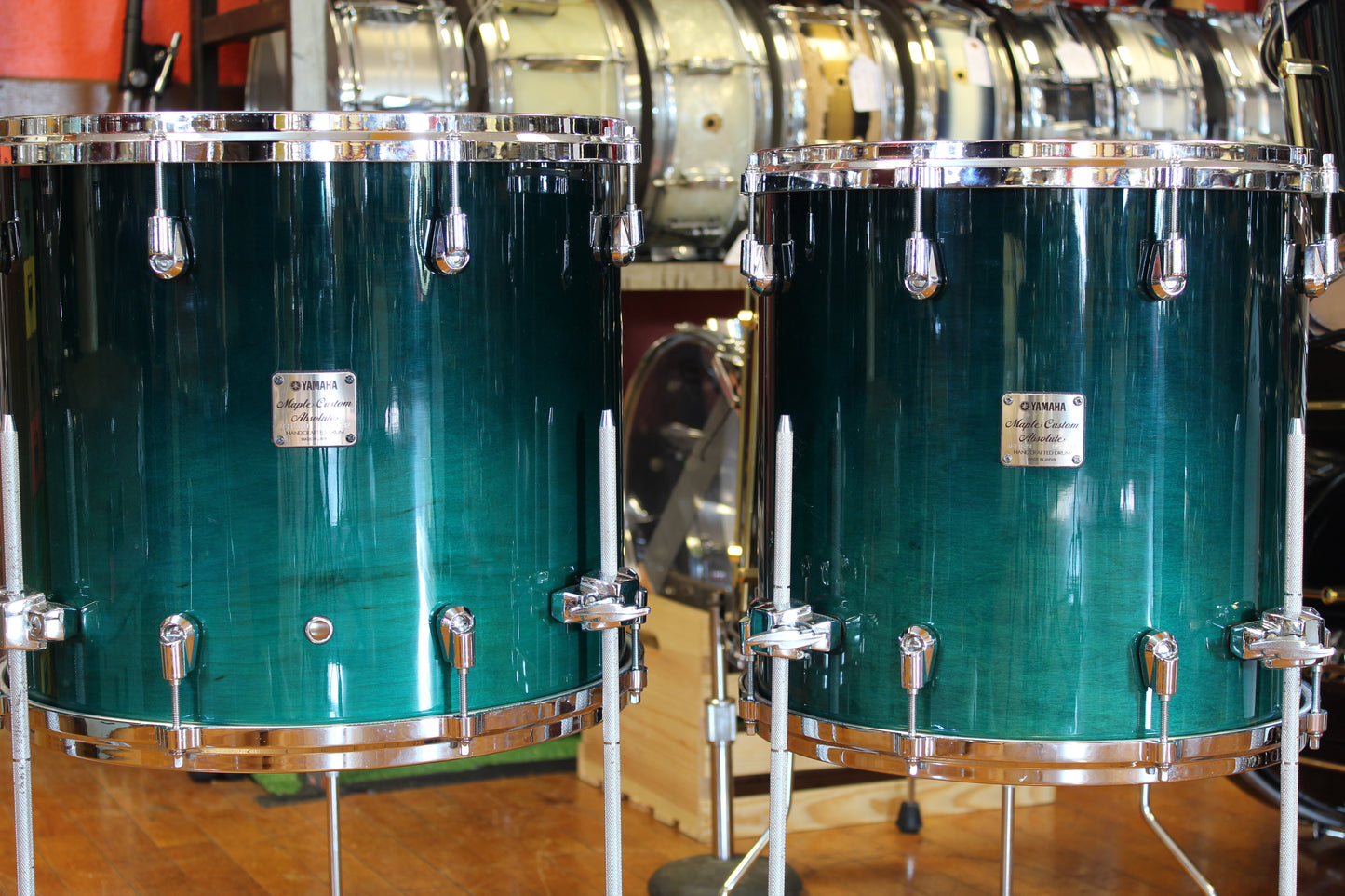 Yamaha Maple Custom Absolute in Sea Blue Fade 16x20 14x16 14x14 9x12 8x10