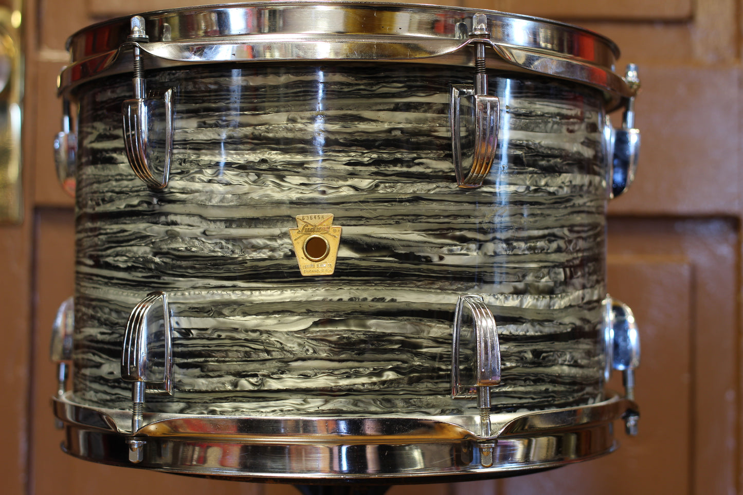 1968 Ludwig 'Downbeat' Outfit in Oyster Black Pearl 14x20 14x14 8x12