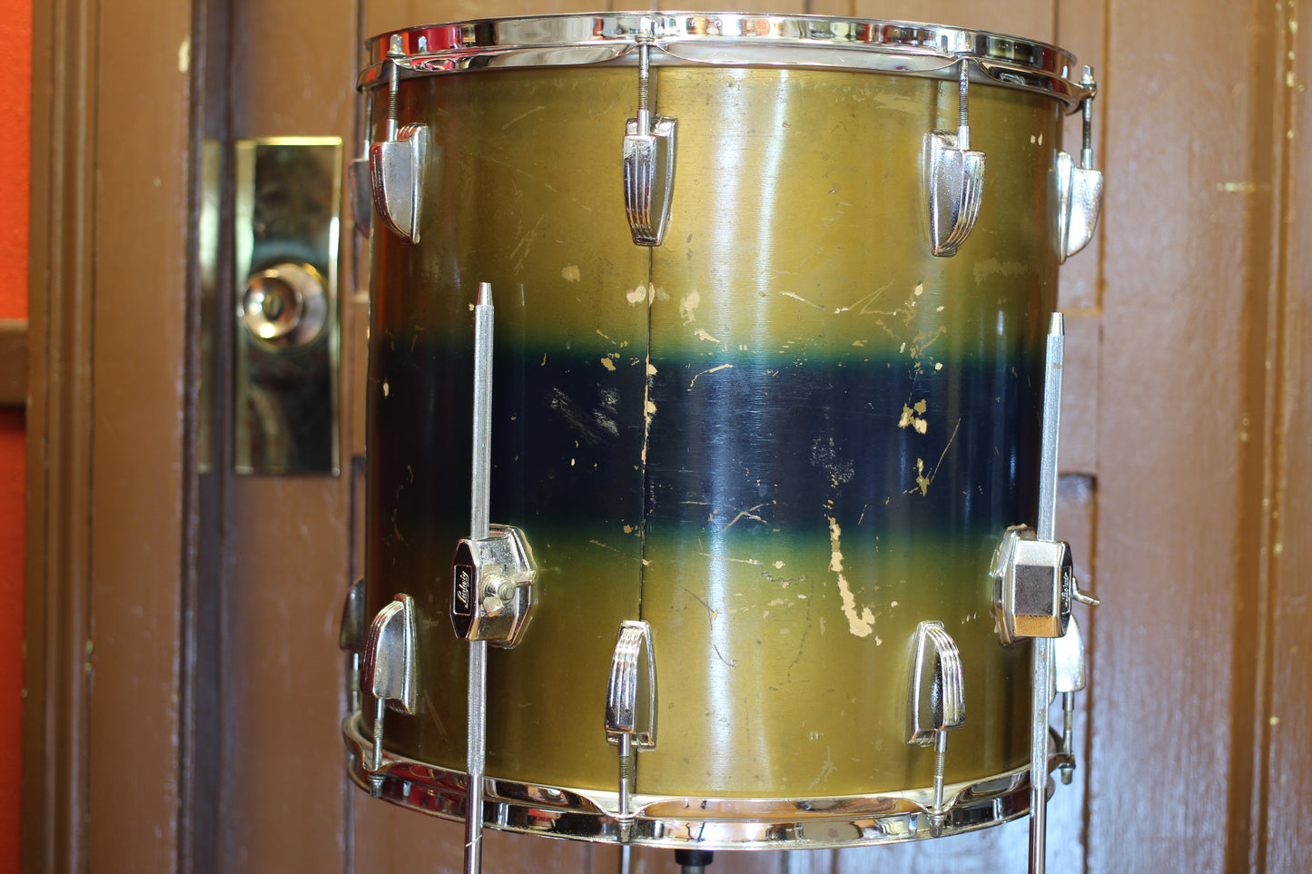 1960/70's Ludwig Deluxe Classic in Gold & Blue Duco 14x24 16x16 9x13